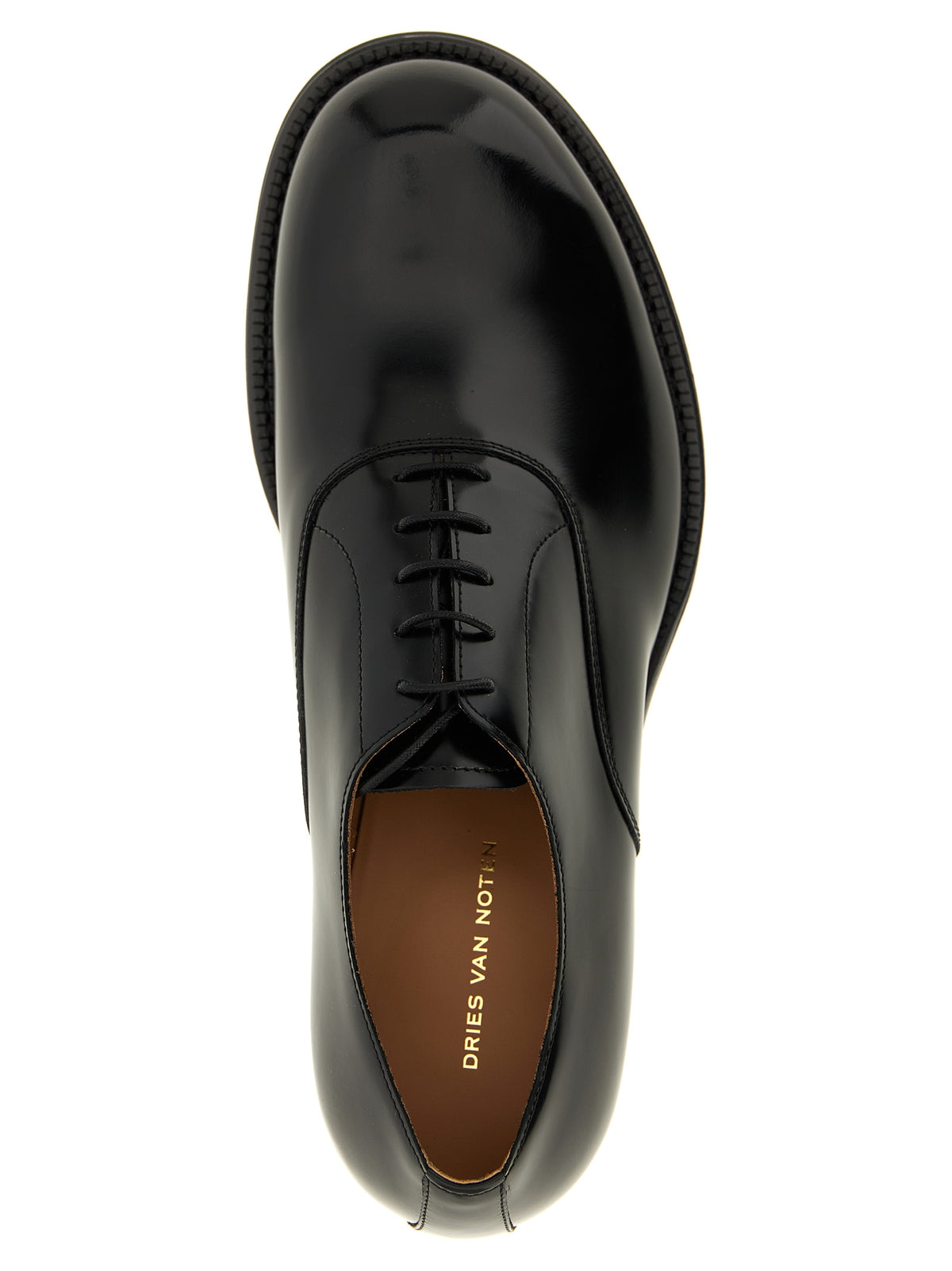Dries Van Noten Black Calfskin Oxfords And Men's Derbies