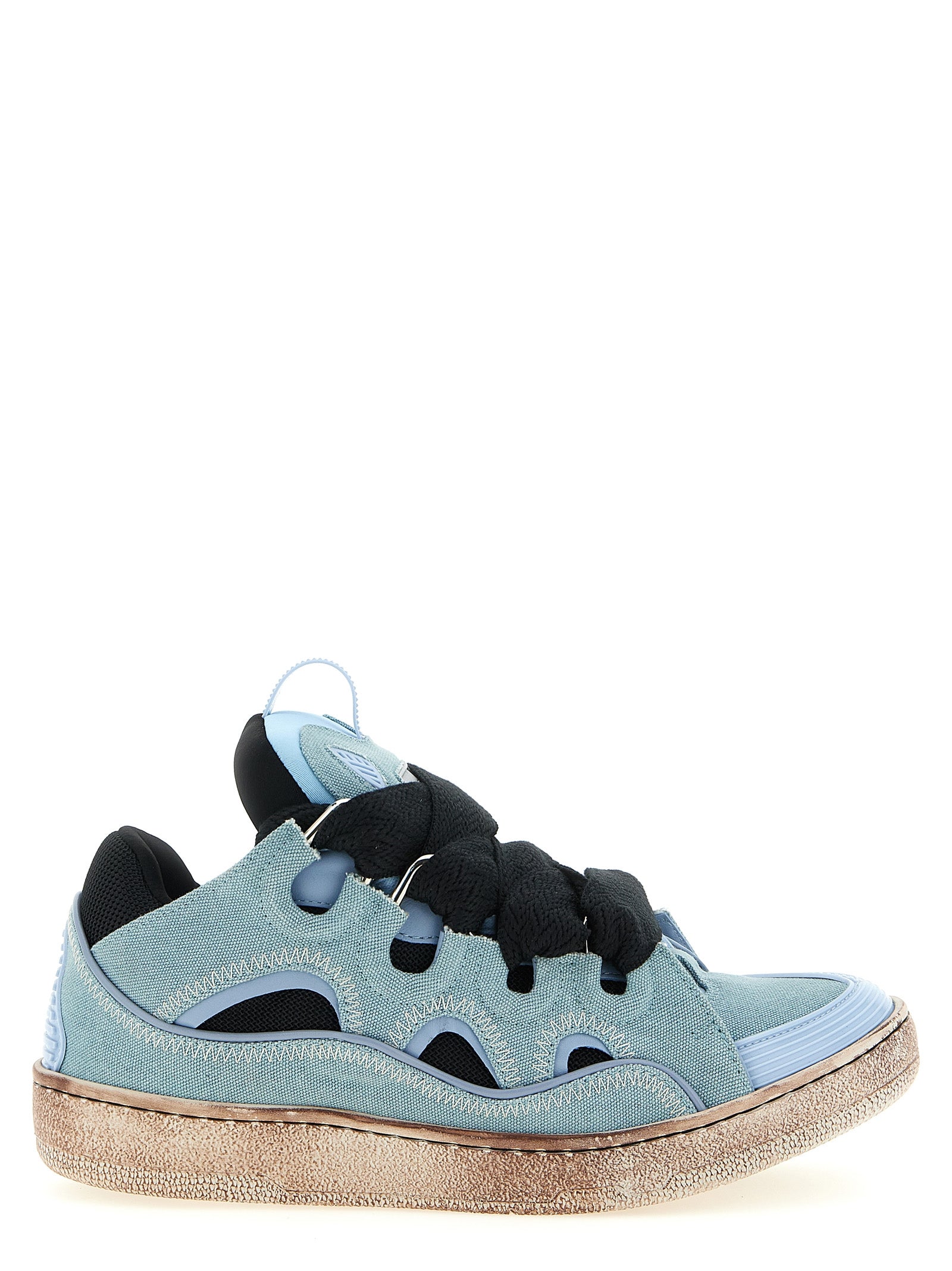 Lanvin Blue Cotton Athletic Men's Sneakers