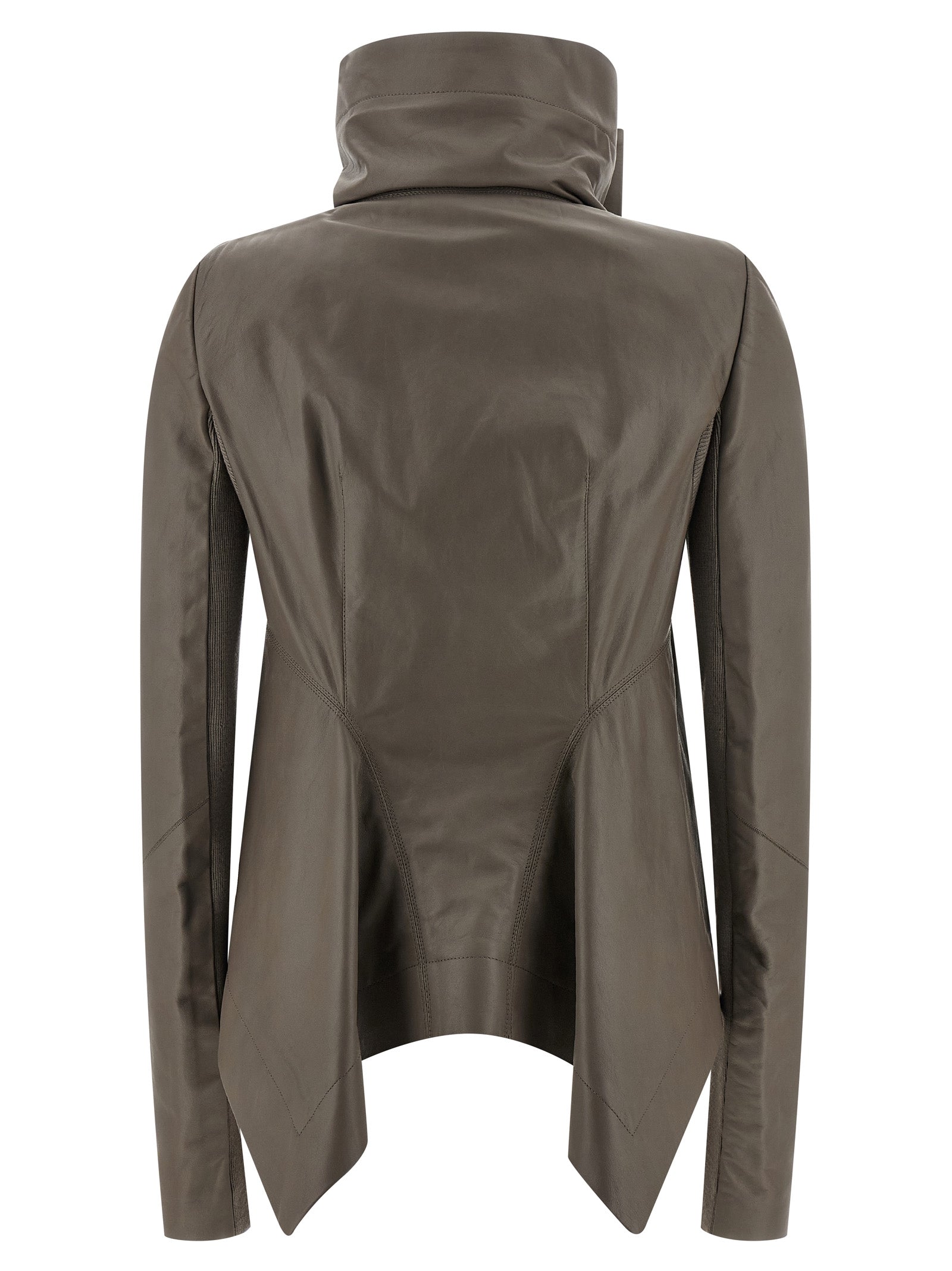 Rick Owens Gray Lamb Leather Leather Women's Jacket