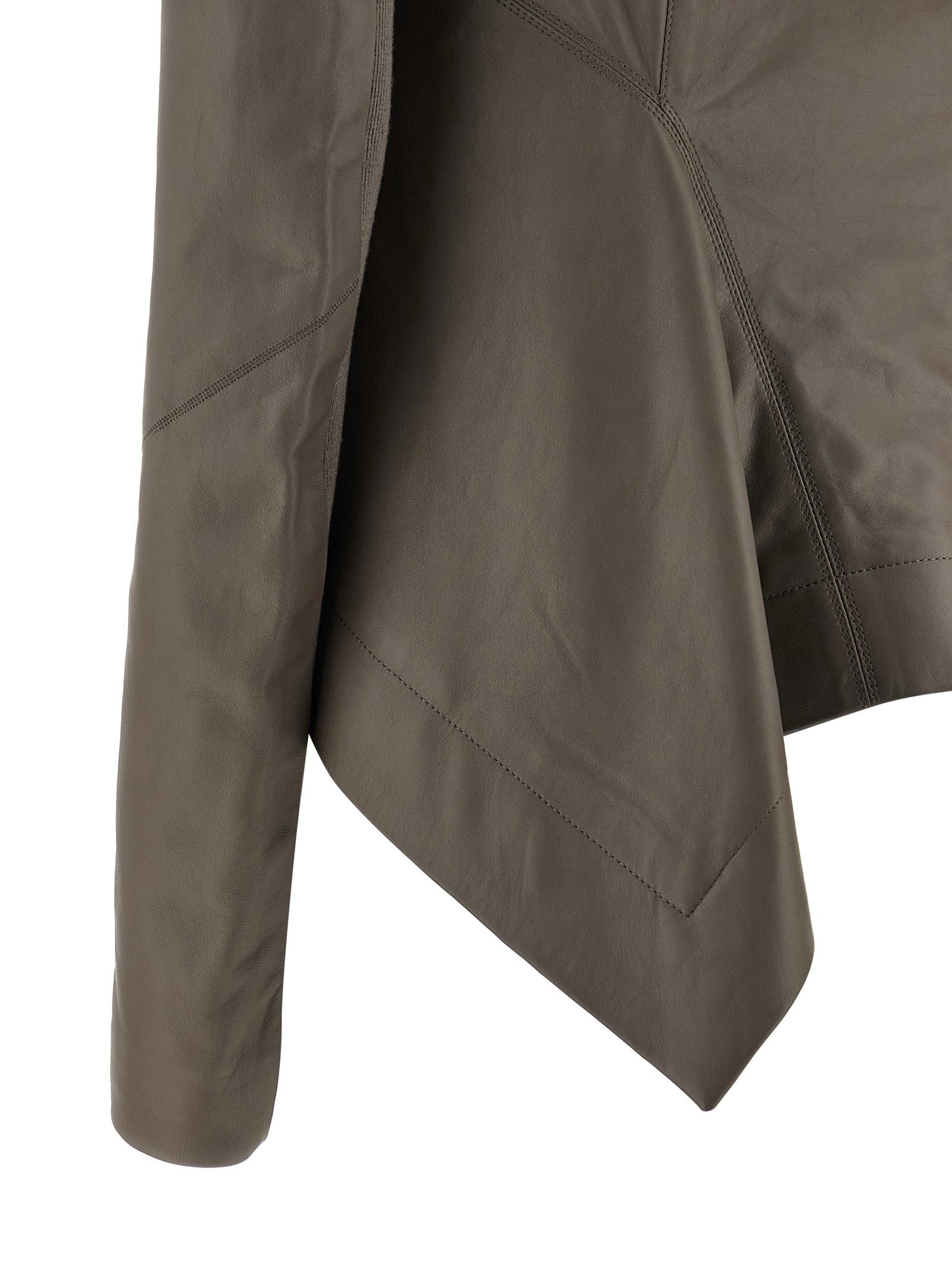 Rick Owens Gray Lamb Leather Leather Women's Jacket
