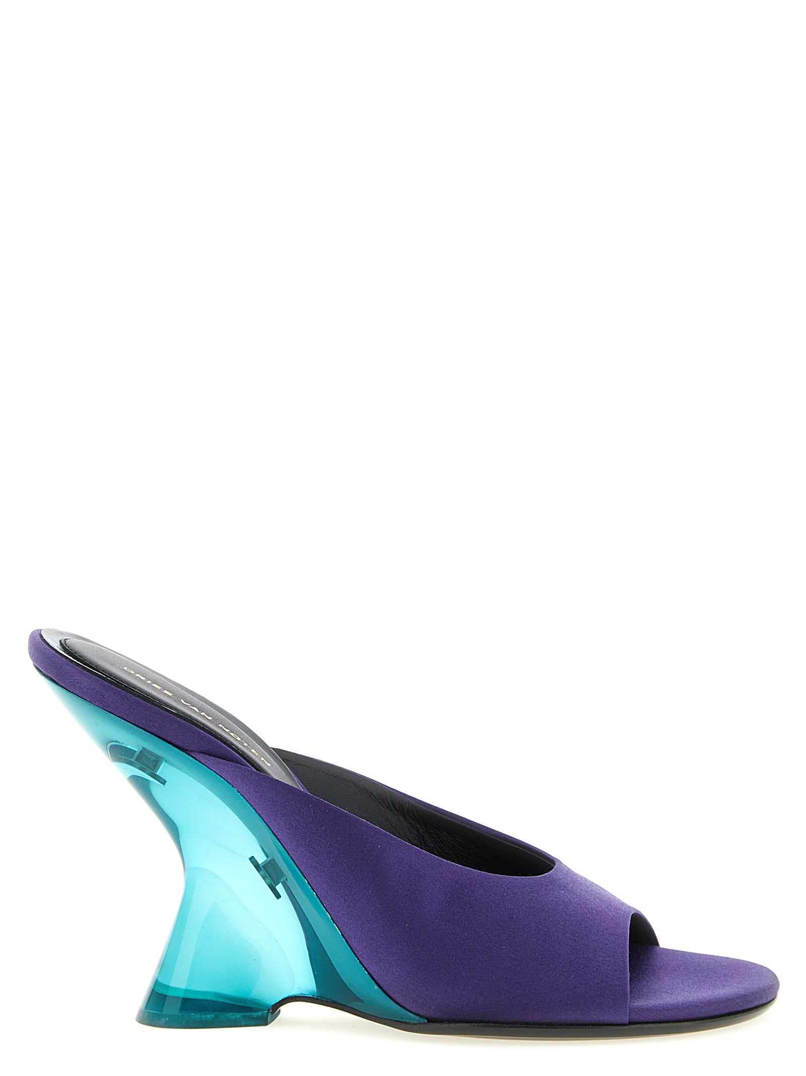 Dries Van Noten Purple Cotton Wedge Women's Sandals