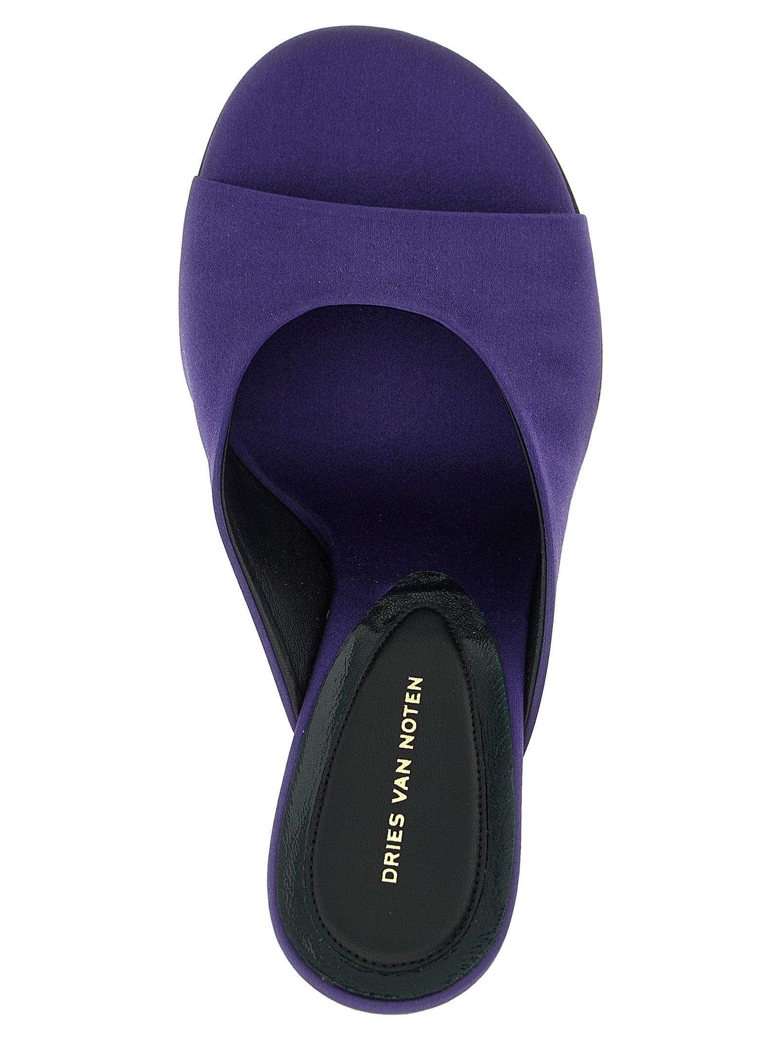 Dries Van Noten Purple Cotton Wedge Women's Sandals