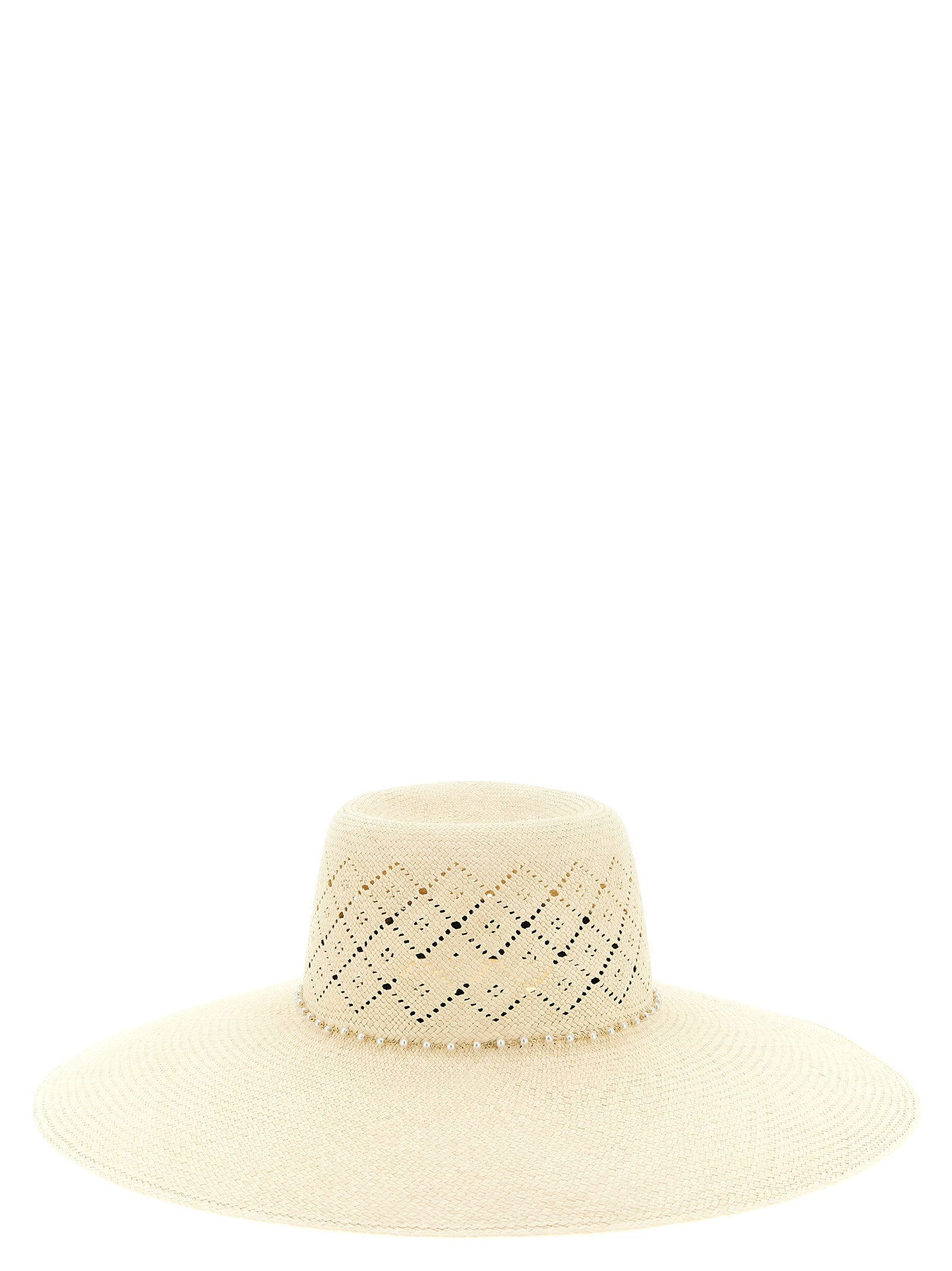 Maison Michel Beige Fabric Women's Sunhat