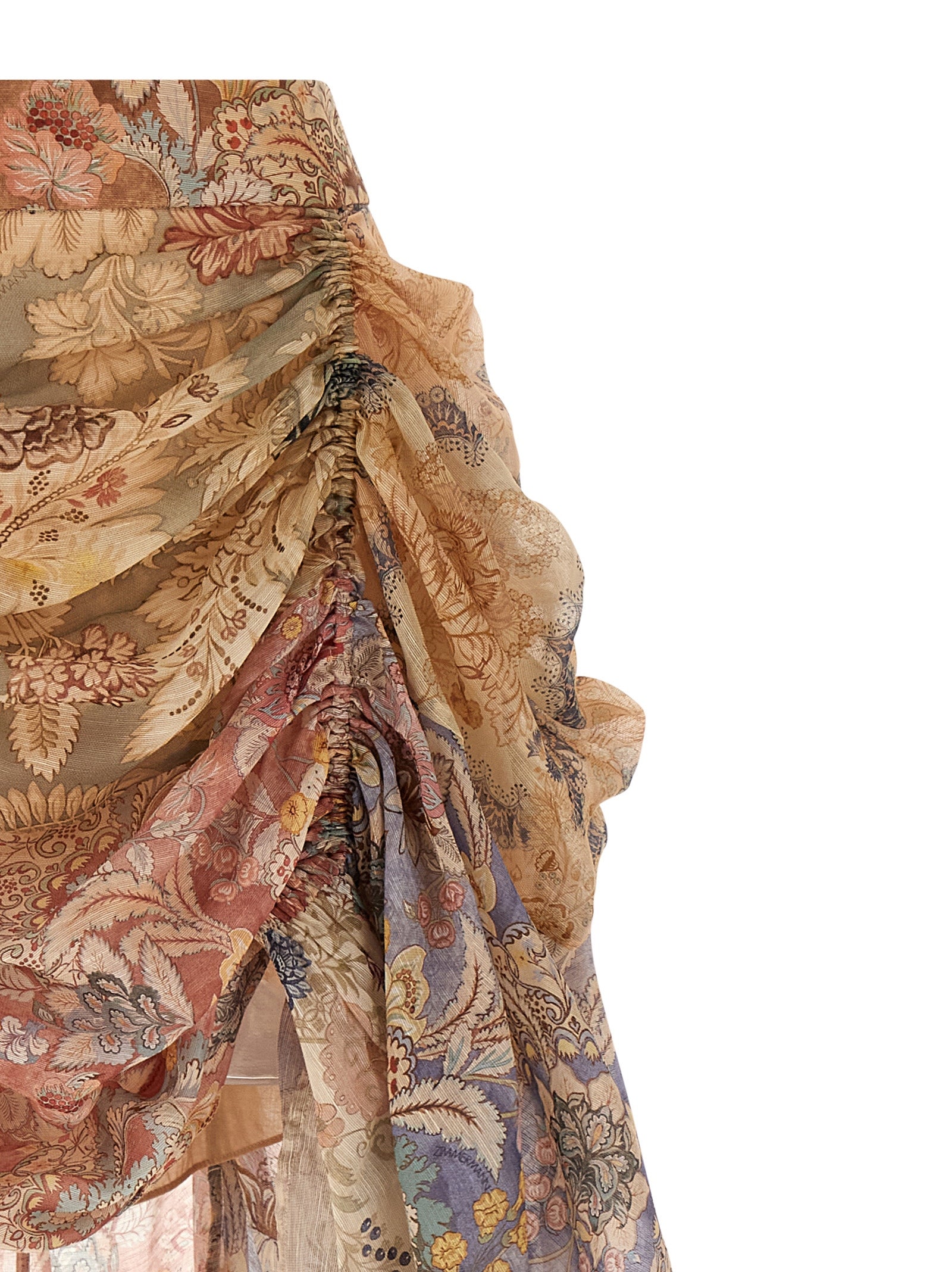Zimmermann Multicolor Linen Midi Women's Skirt