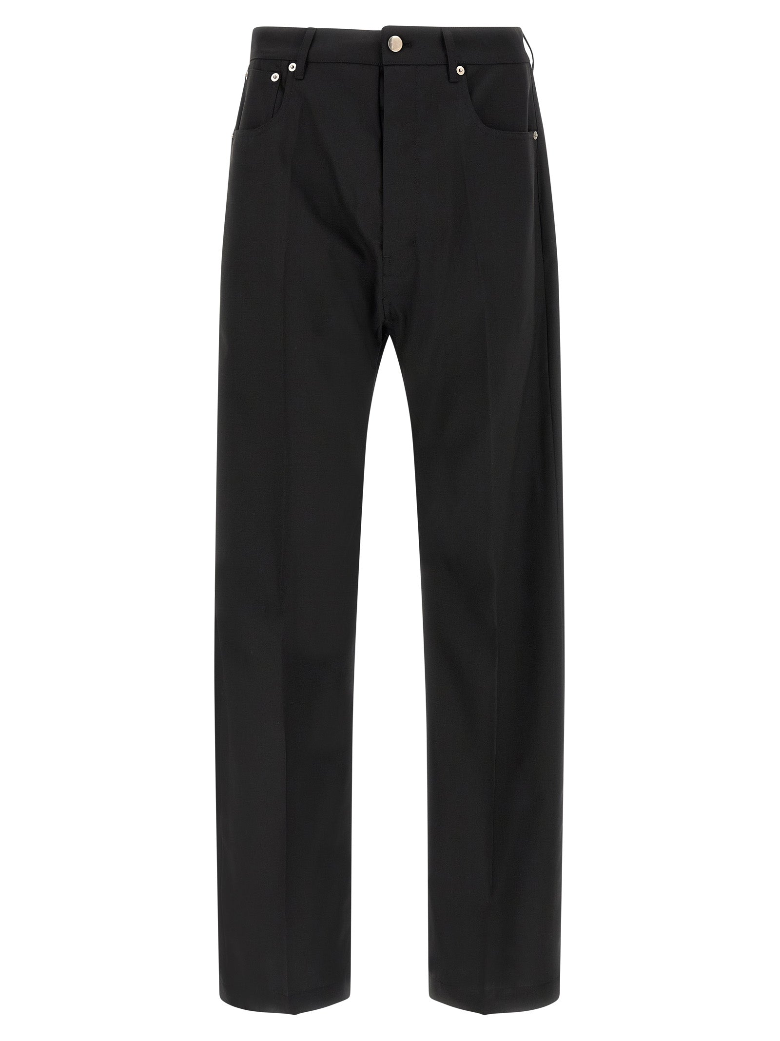 Rick Owens Black Wool Jeans Men's Denim