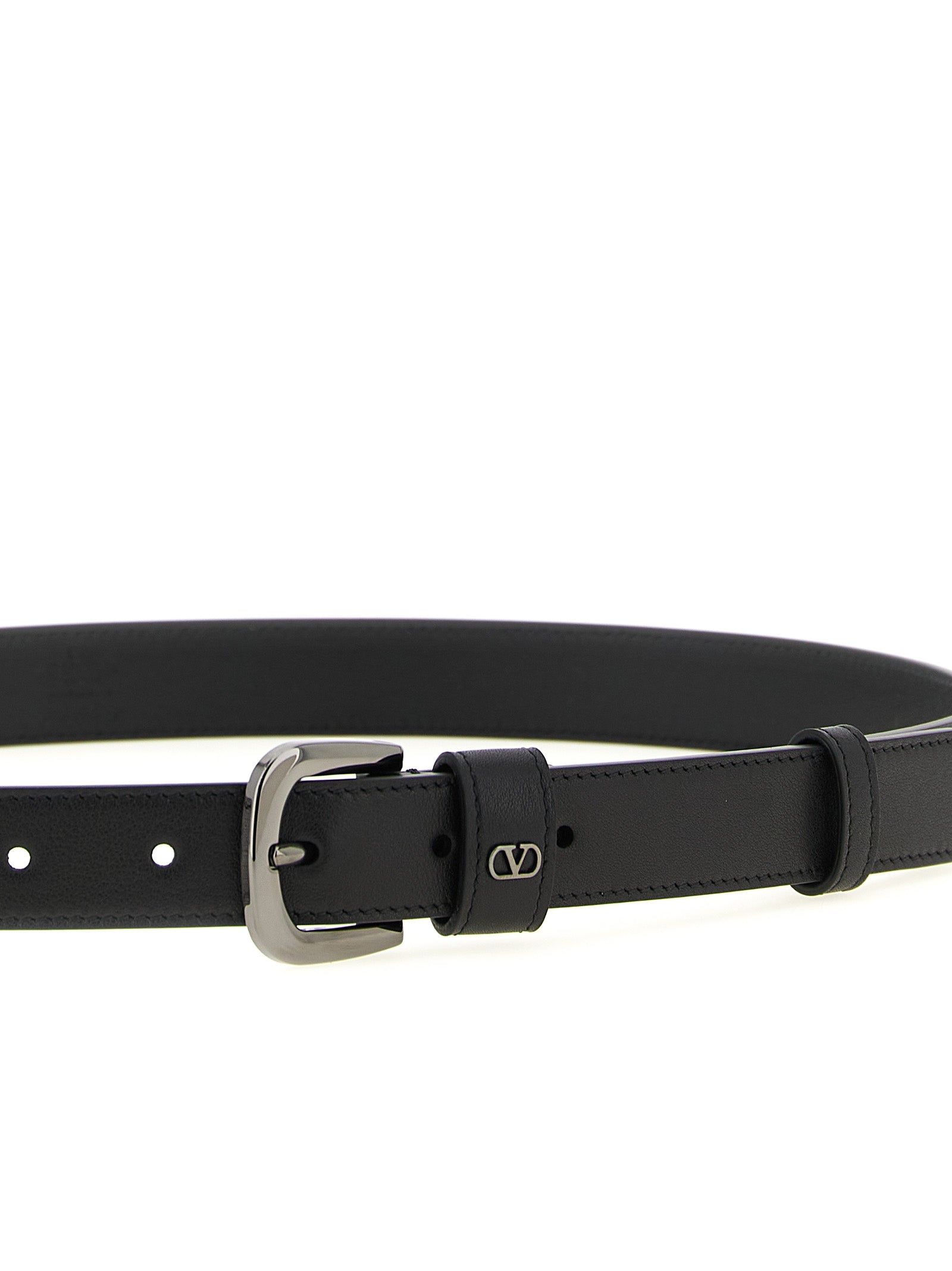 Valentino Garavani Black Calfskin Regular Men's Belt