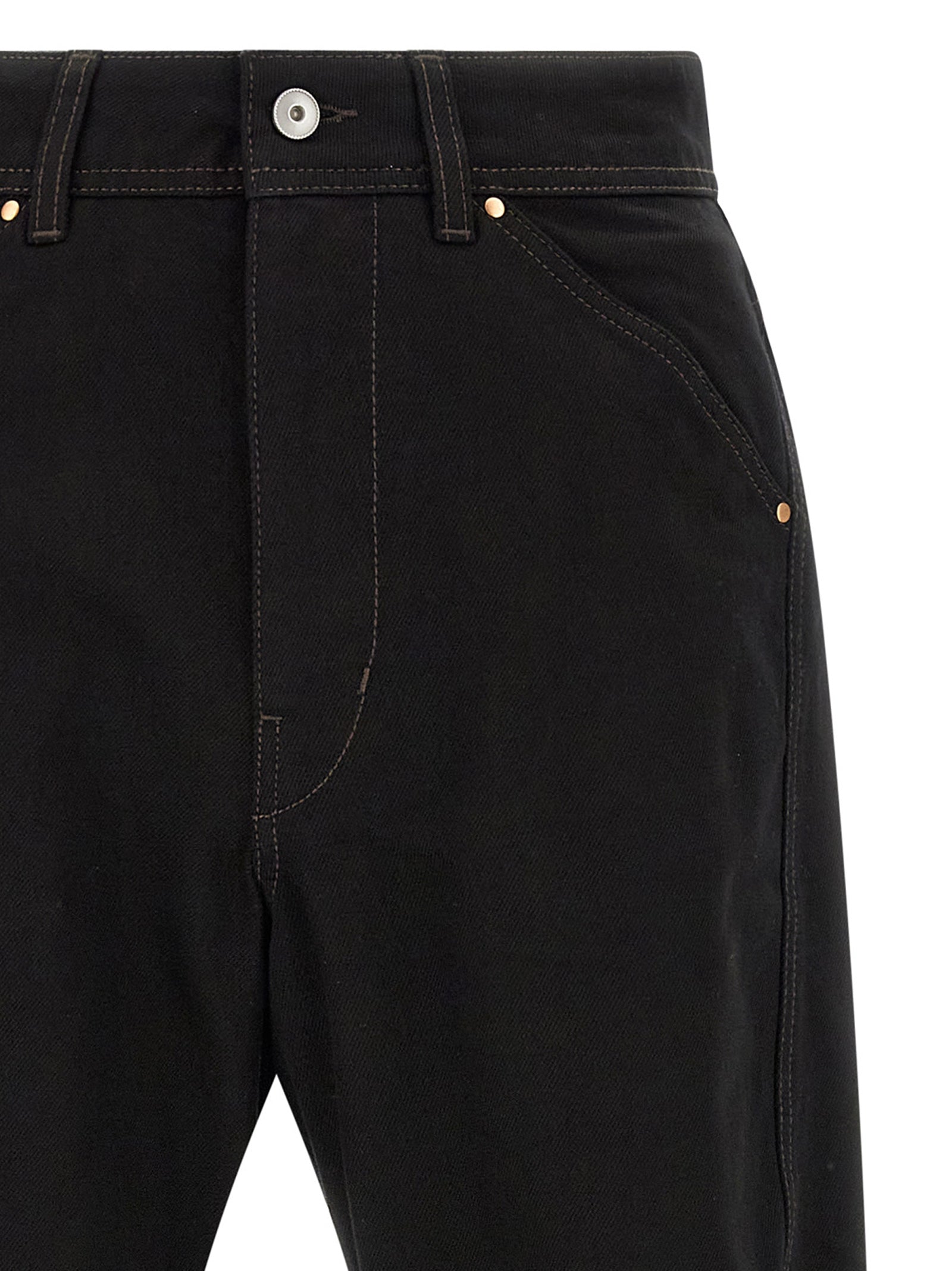 Lemaire Black Cotton Relaxed Fit Men's Jeans