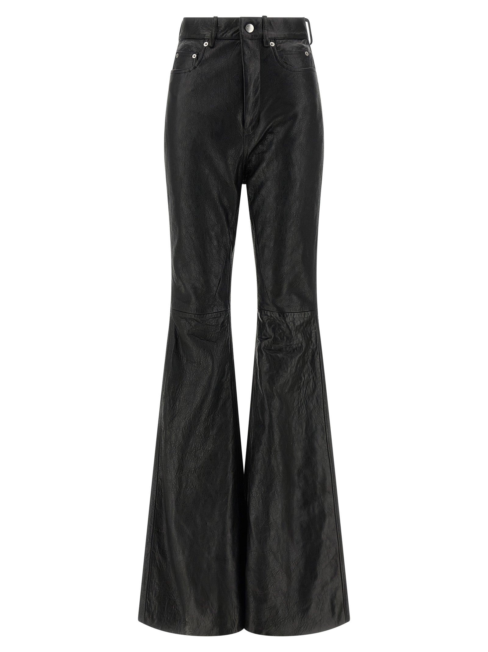 Rick Owens Black Lamb Leather Women's Pants