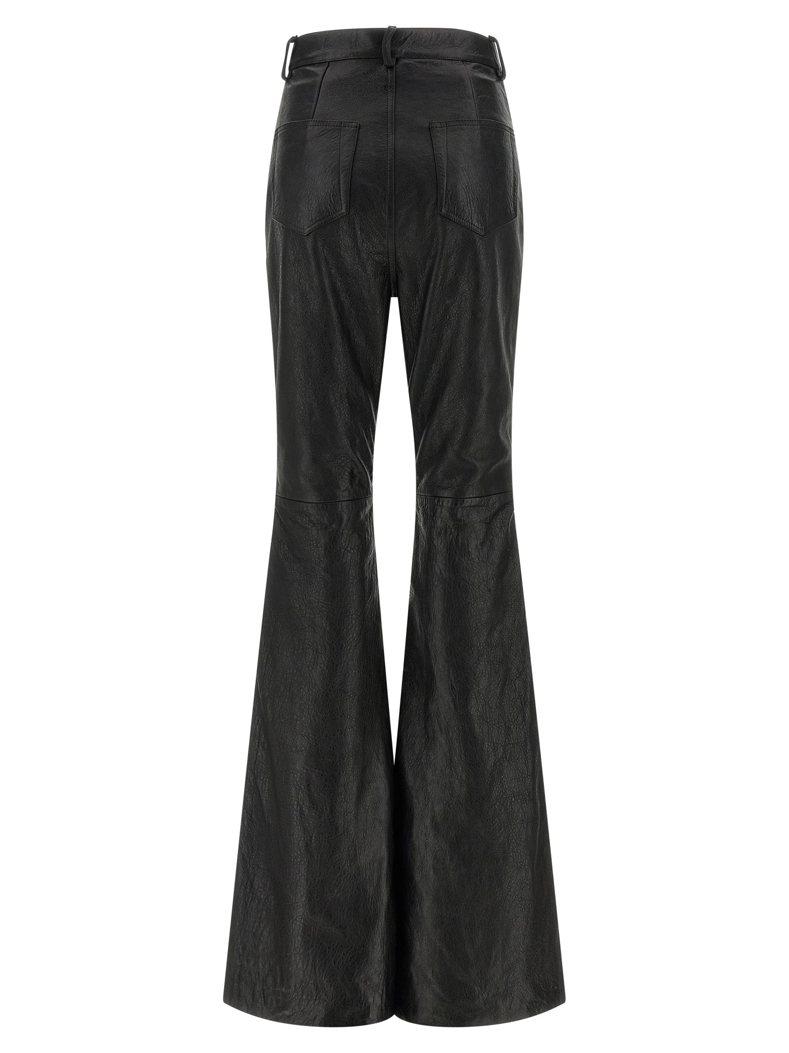 Rick Owens Black Lamb Leather Women's Pants