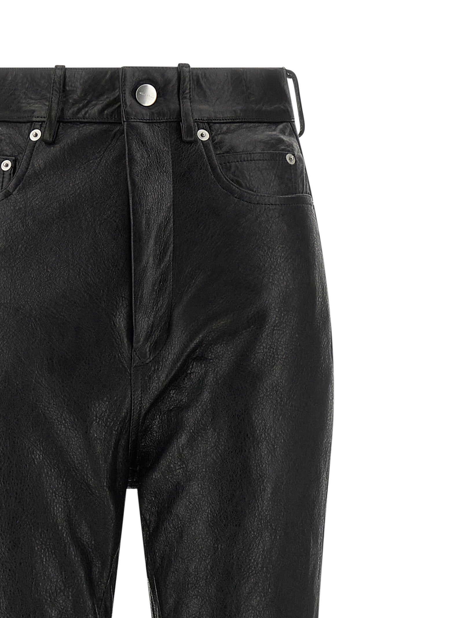 Rick Owens Black Lamb Leather Women's Pants