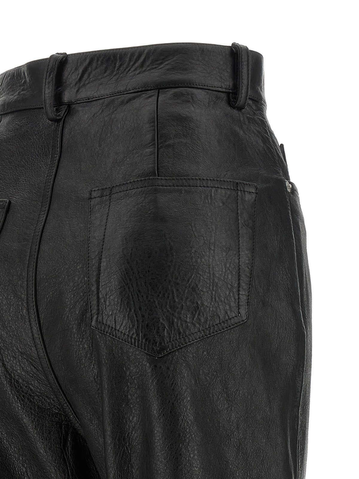 Rick Owens Black Lamb Leather Women's Pants