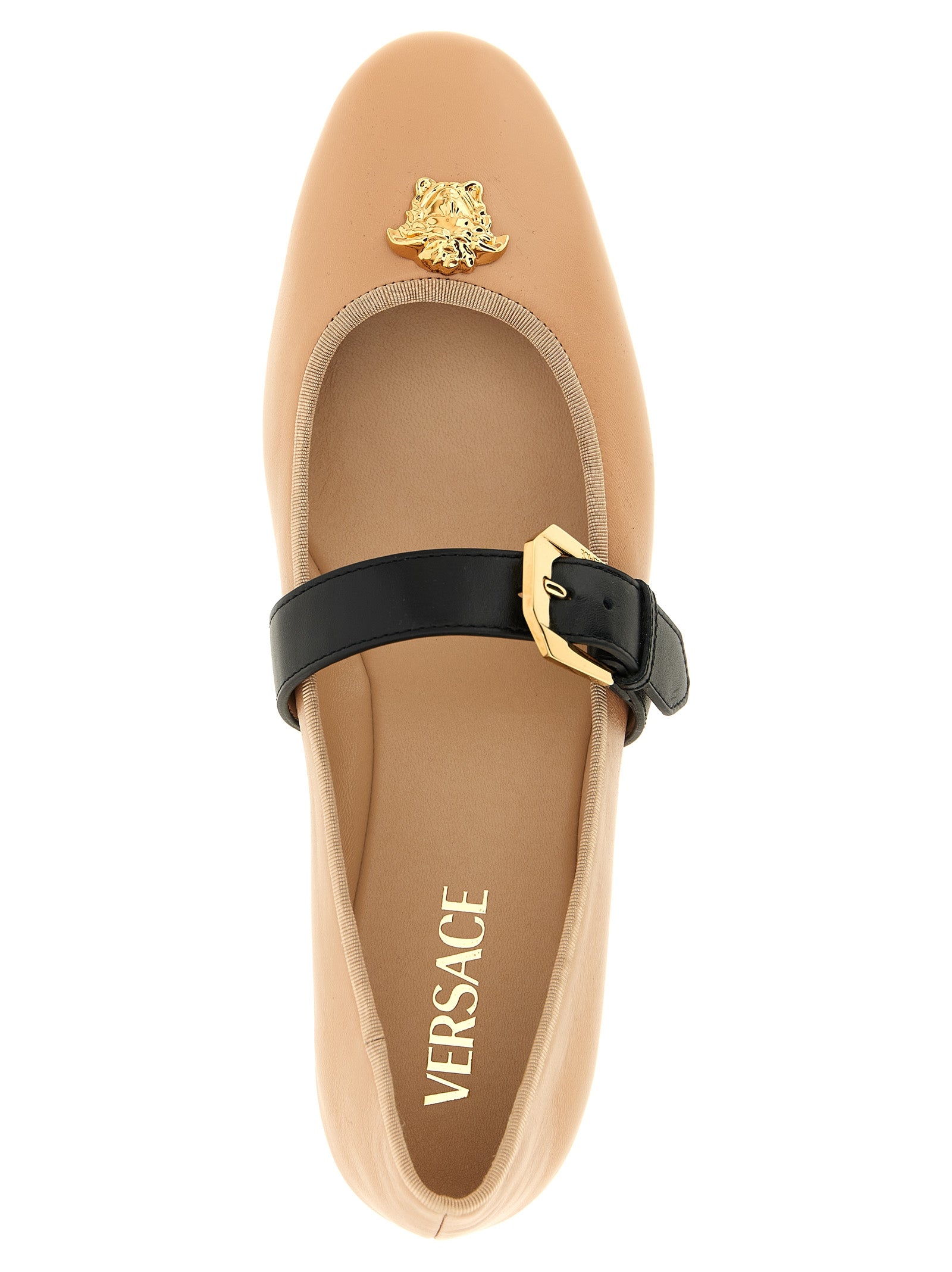 Versace Multicolor Lamb Leather Ballet Women's Flats