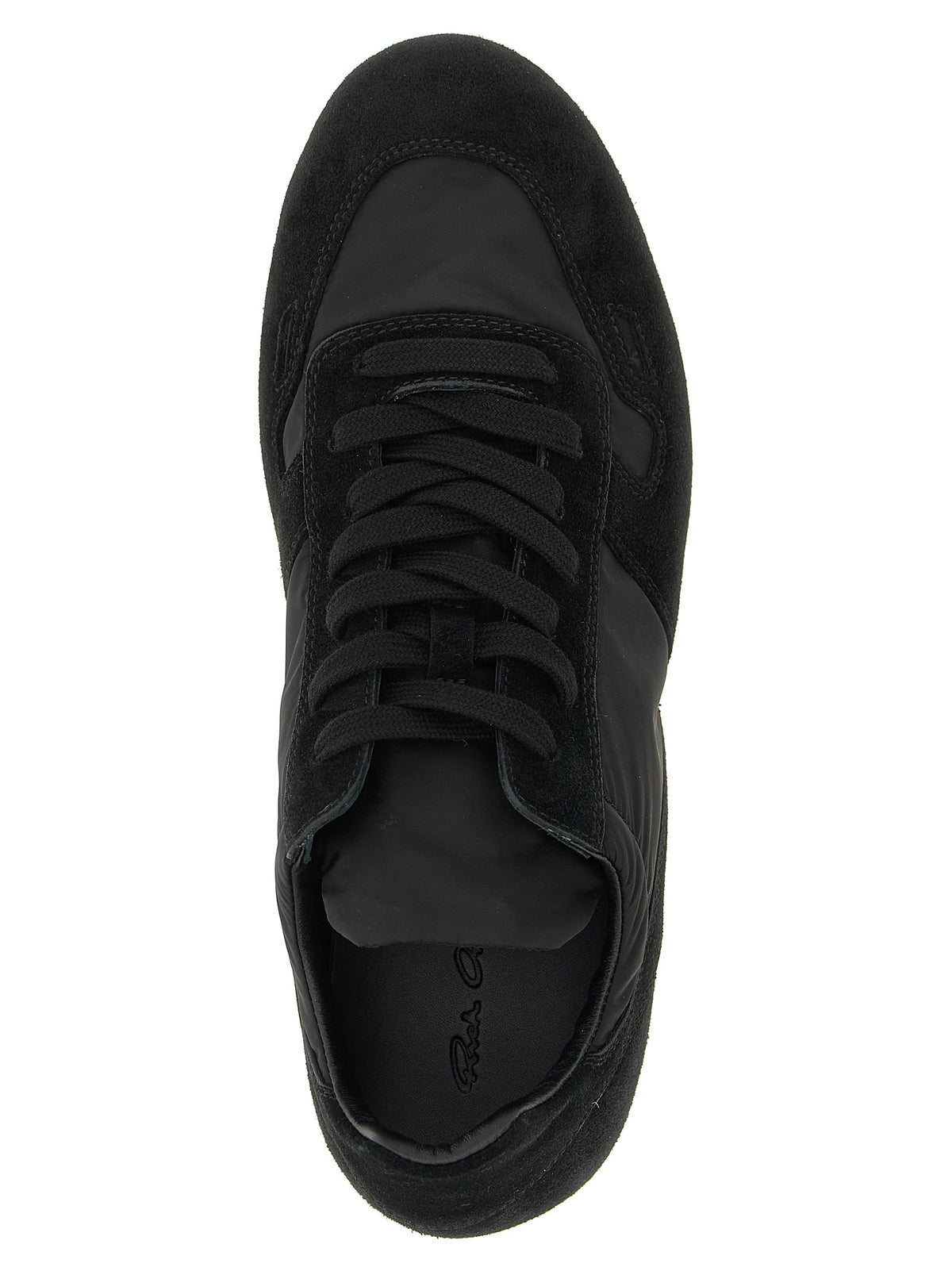 Rick Owens Black Calfskin Athletic Men's Sneakers
