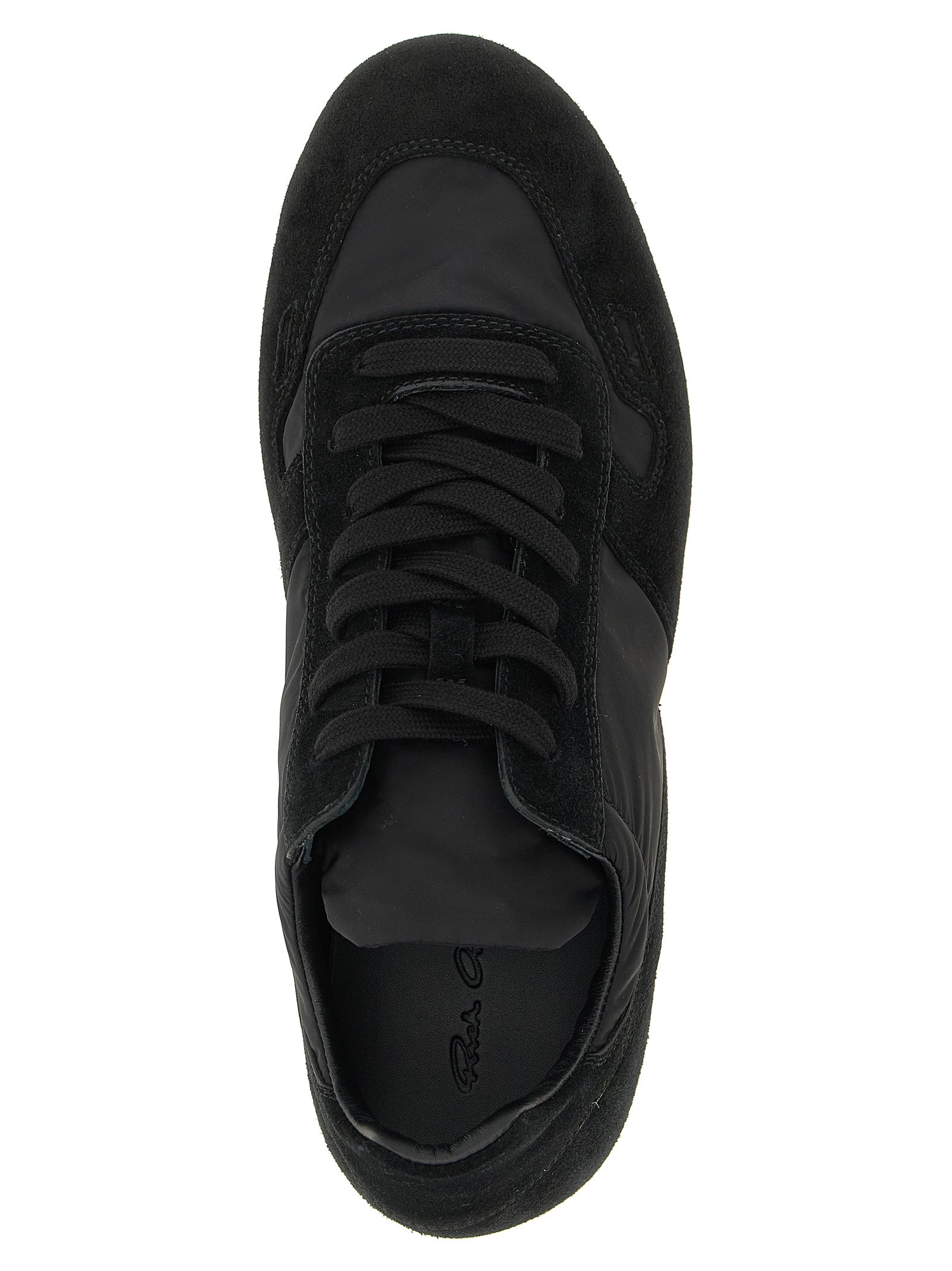 Rick Owens Black Calfskin Athletic Men's Sneakers