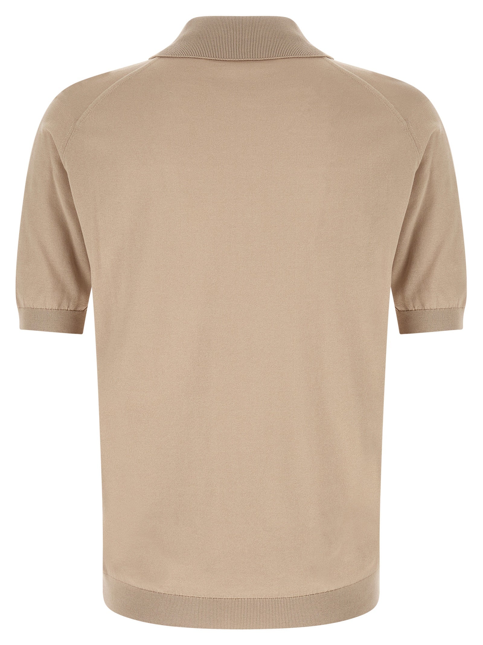 JOHN SMEDLEY Beige Cotton Polo Men's Shirt