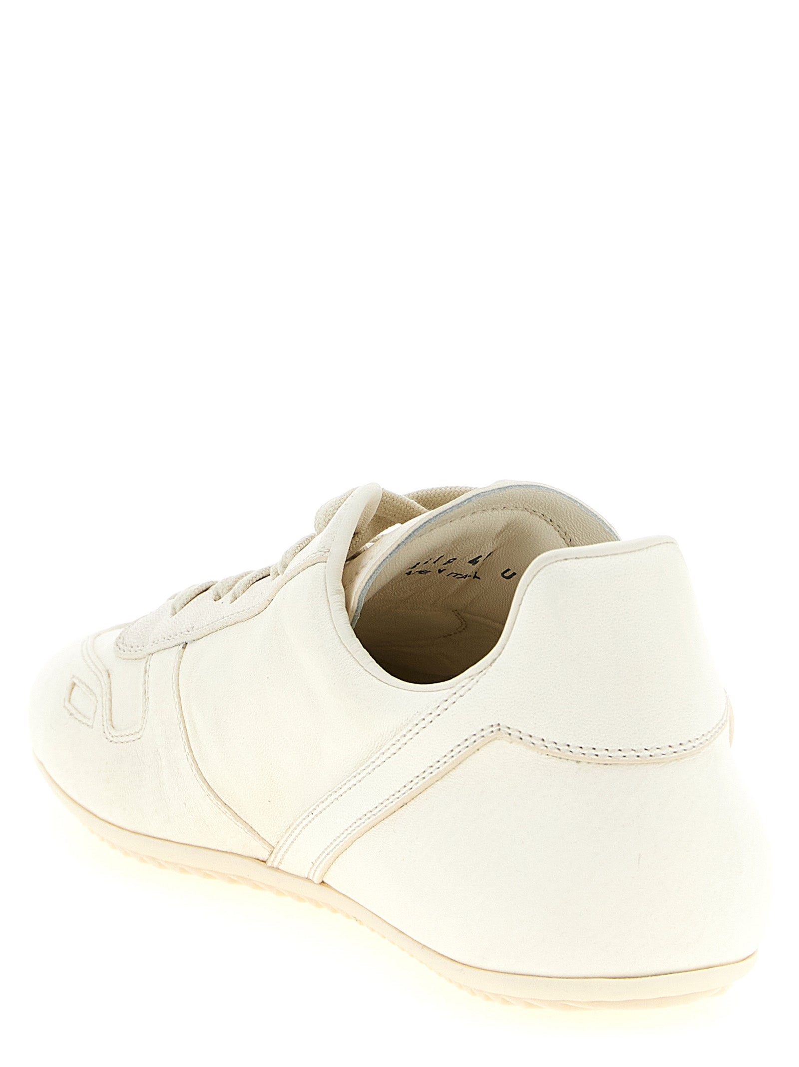 Rick Owens White Lamb Leather Low Top Men's Sneakers