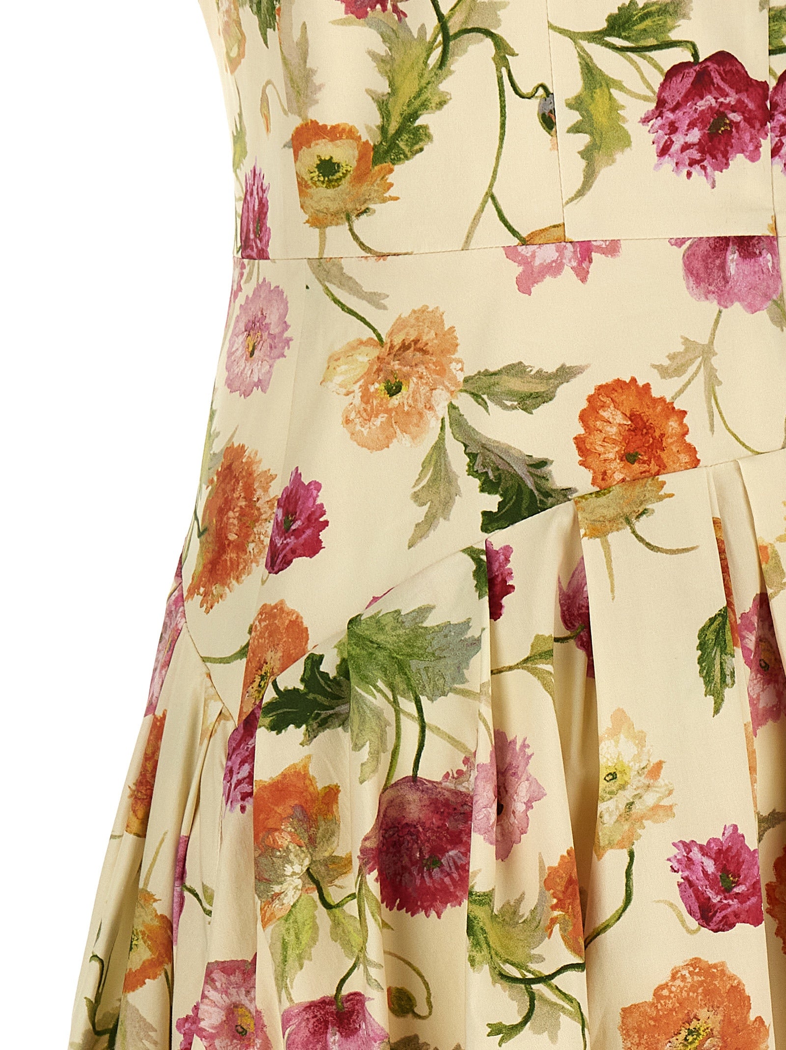 Carolina Herrera Beige Cotton Midi Women's Dress