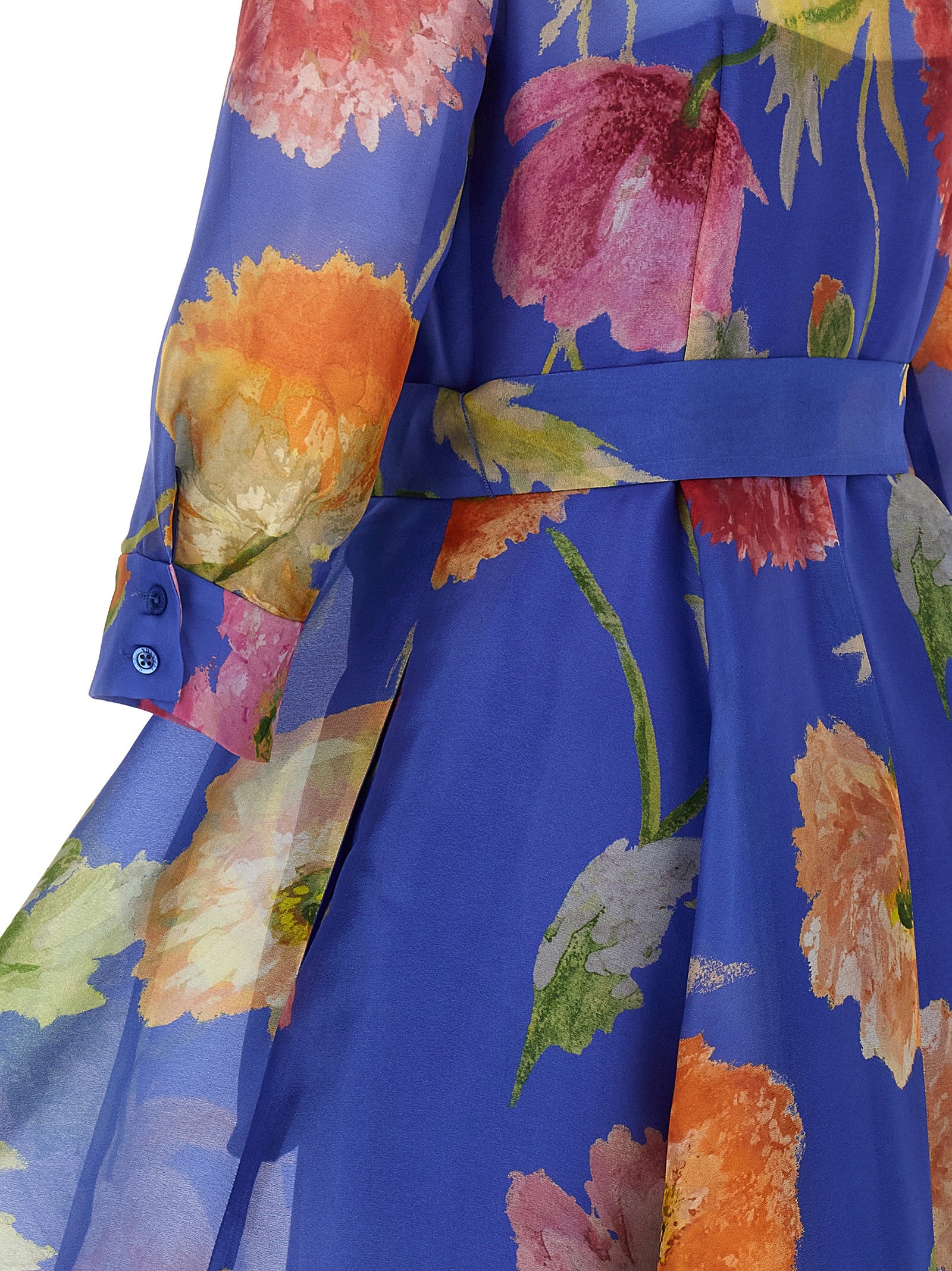Carolina Herrera Blue Silk Long Women's Dress