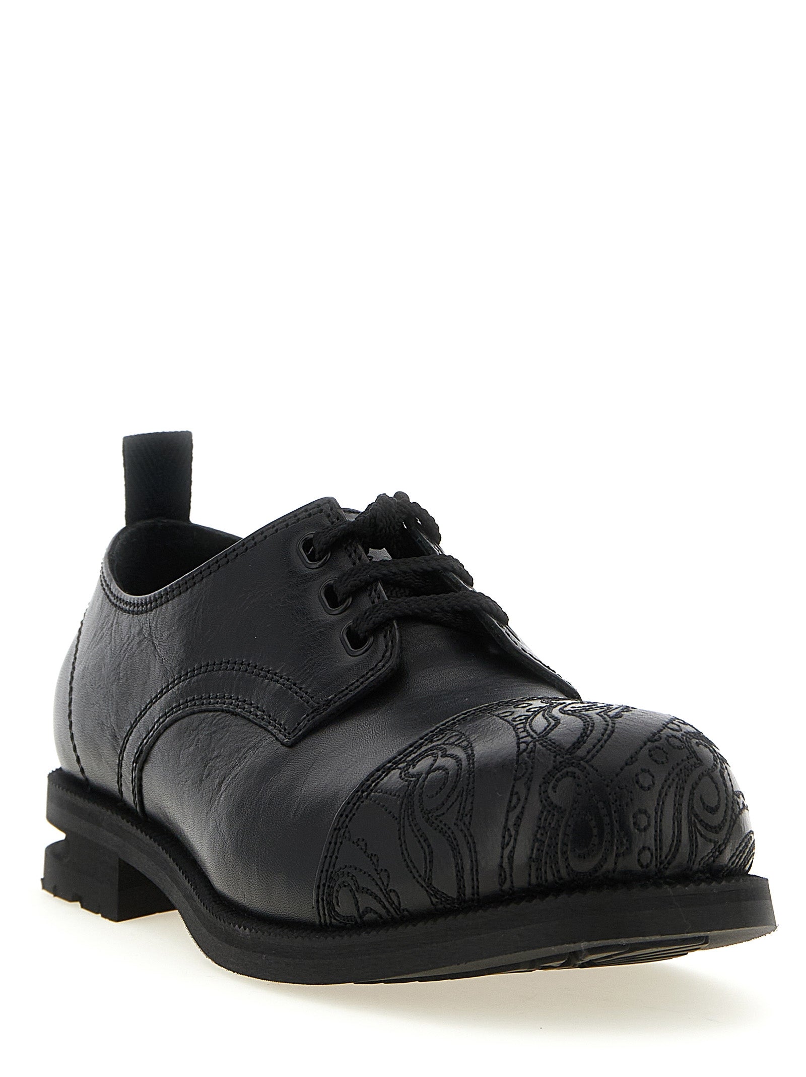 Kiko Kostadinov Black Calfskin Oxfords And Men's Derbies
