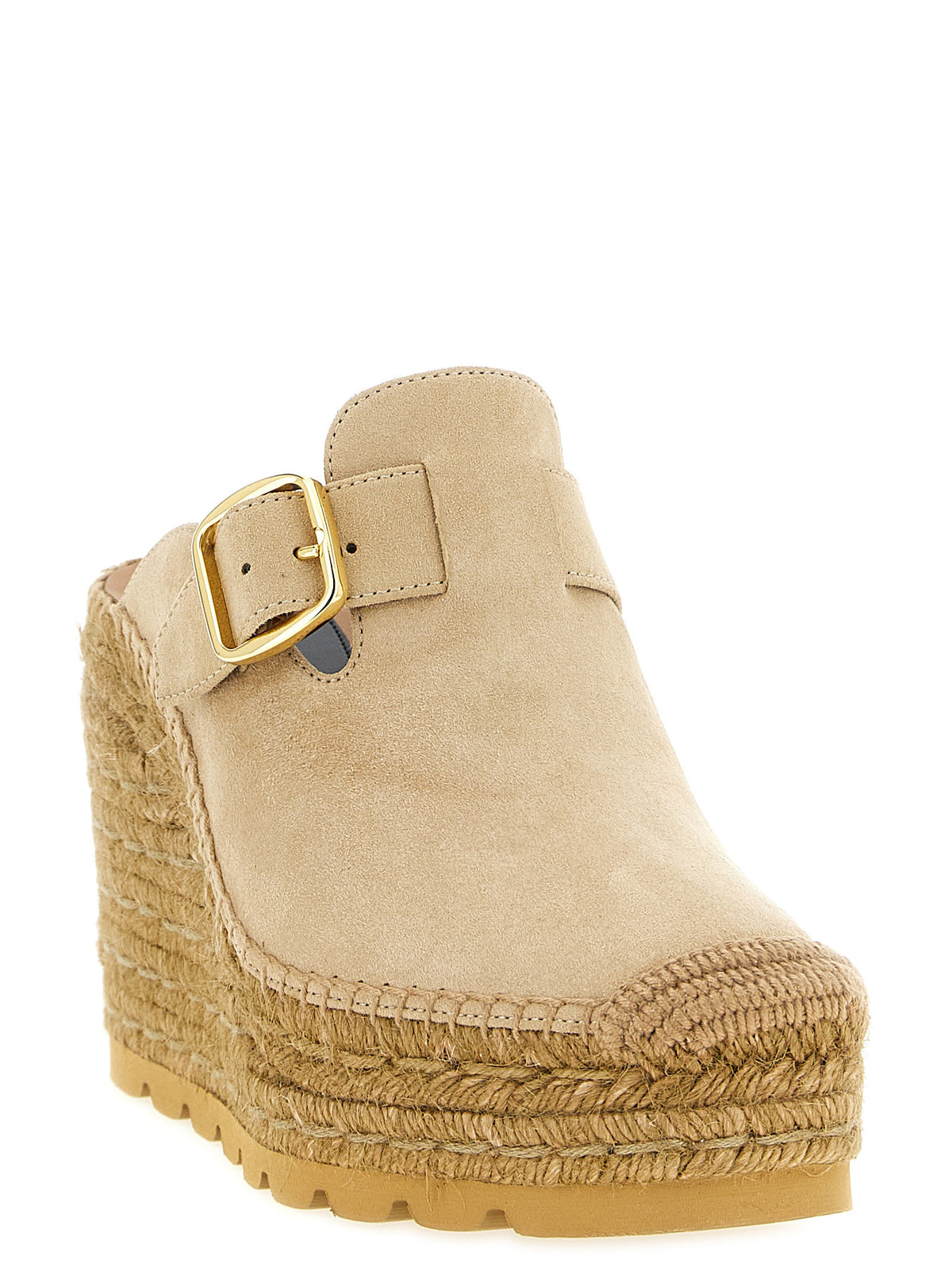 Stella McCartney Beige Viscose Wedge Women's Sandals