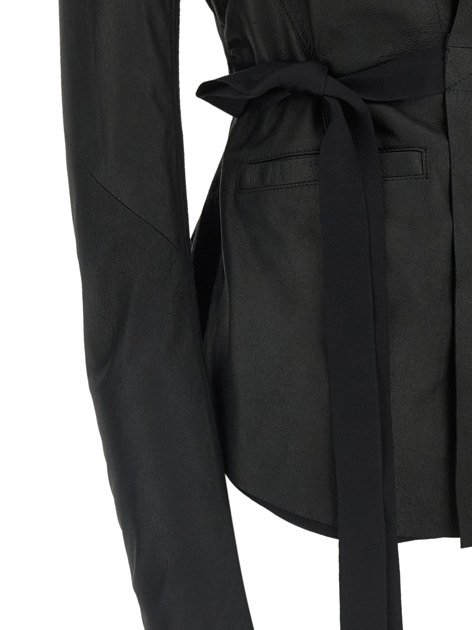 Rick Owens Black Lamb Leather Leather Women's Jacket