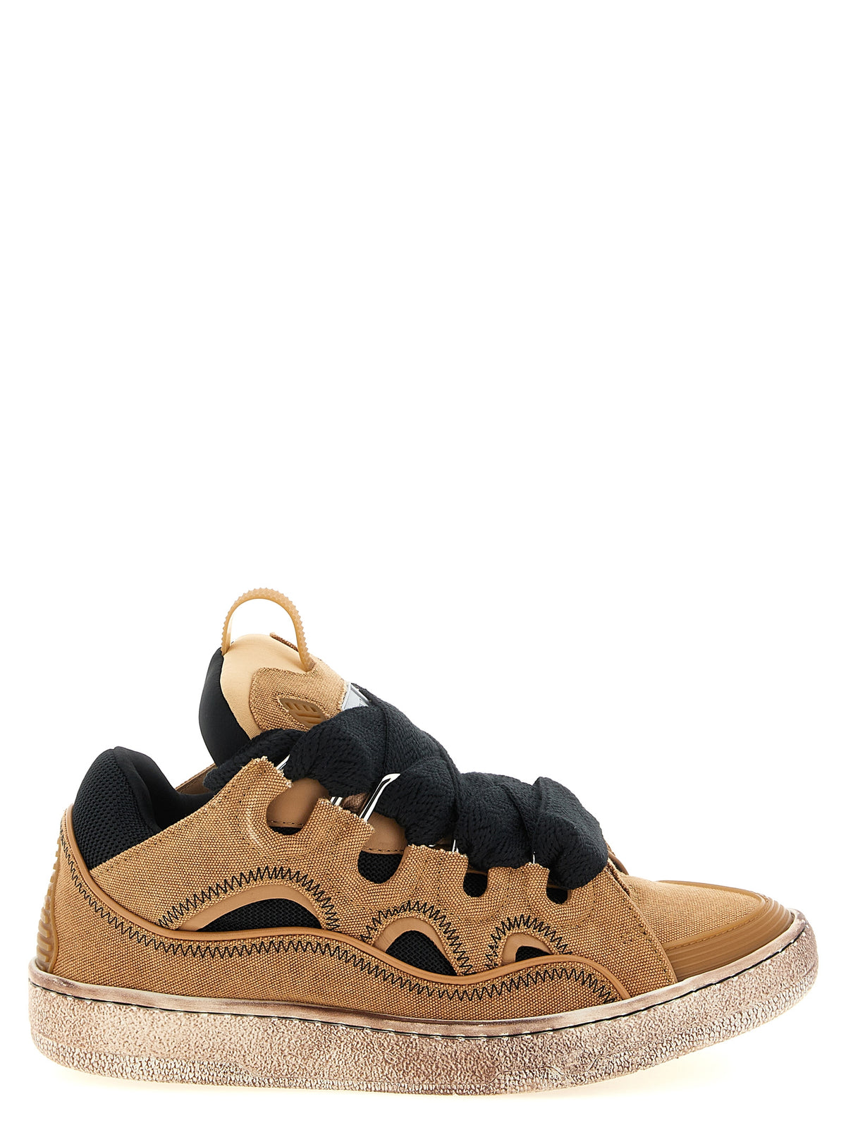 Lanvin Brown Cotton Chunky Men's Sneakers