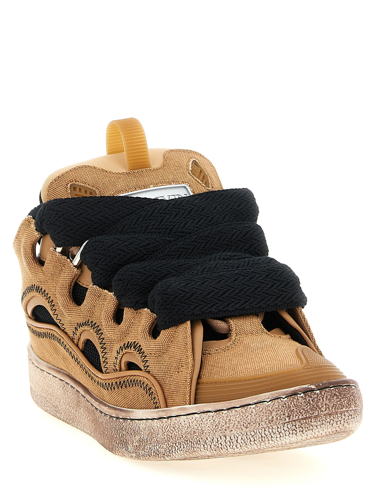 Lanvin Brown Cotton Chunky Men's Sneakers