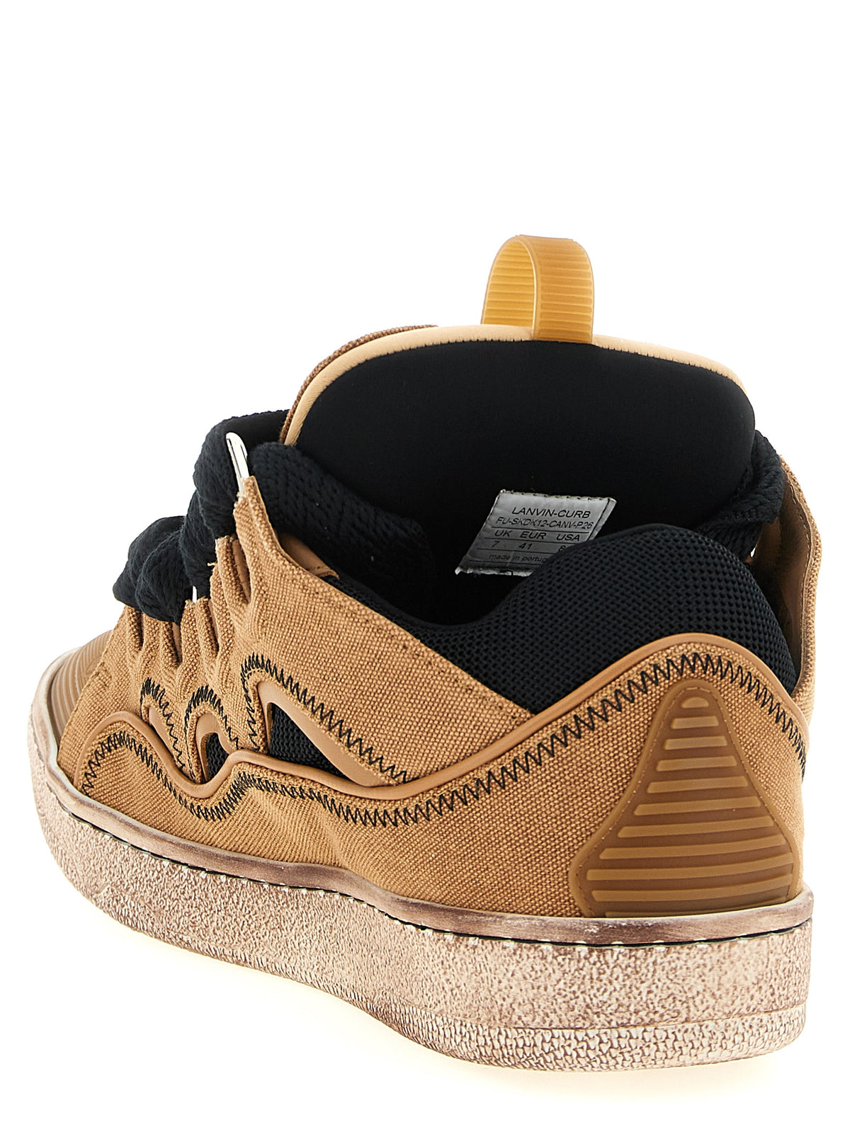 Lanvin Brown Cotton Chunky Men's Sneakers