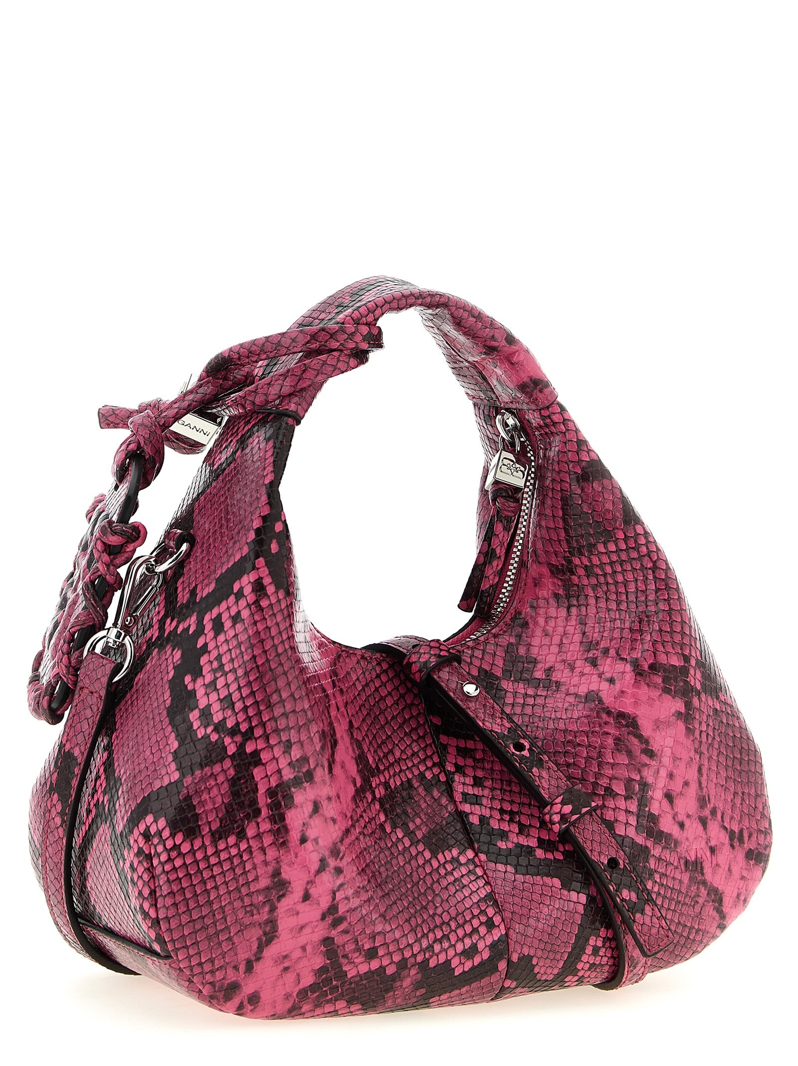 Ganni Fuchsia Recycled Polyester Women's Handbag