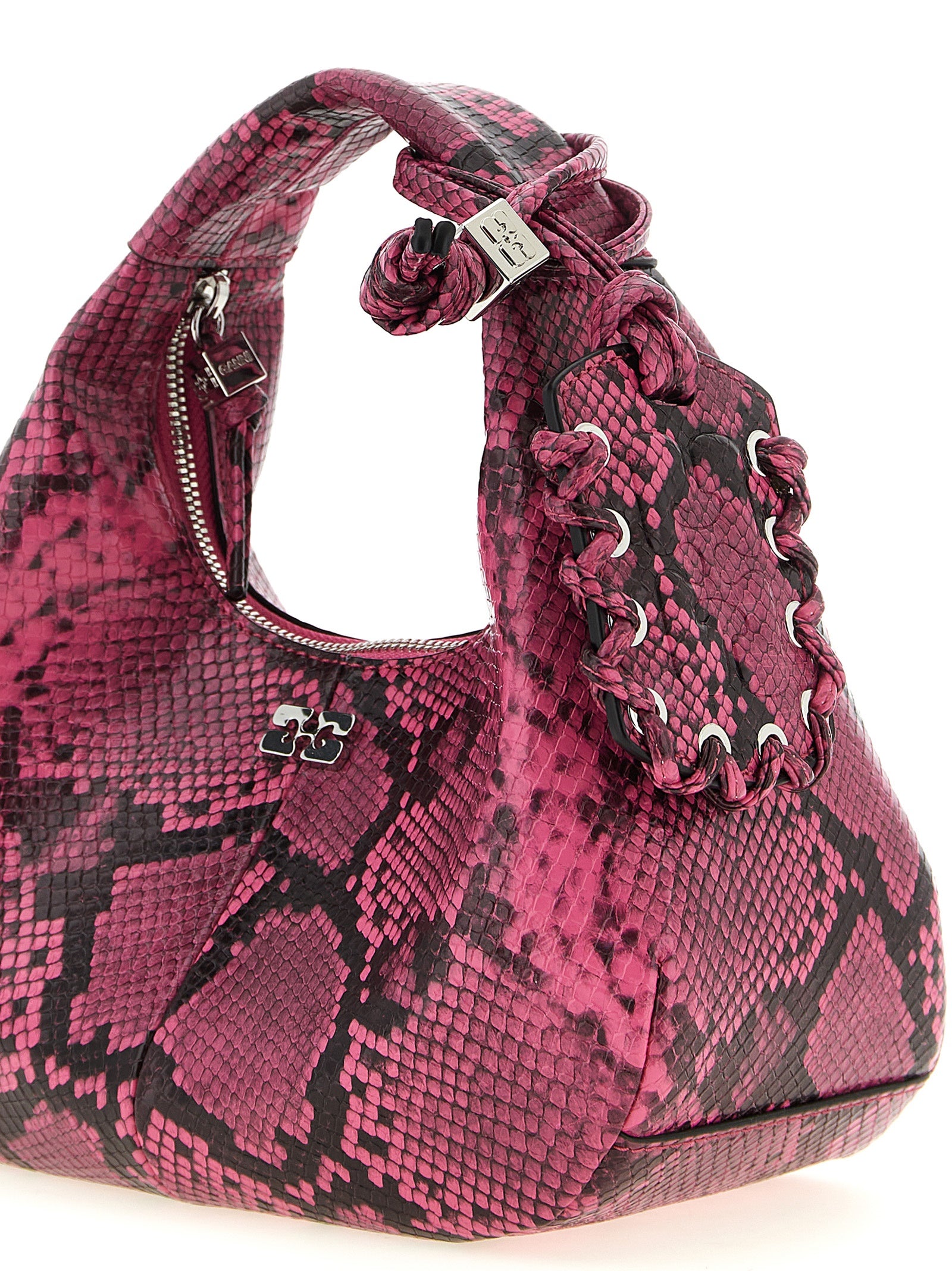 Ganni Fuchsia Recycled Polyester Women's Handbag