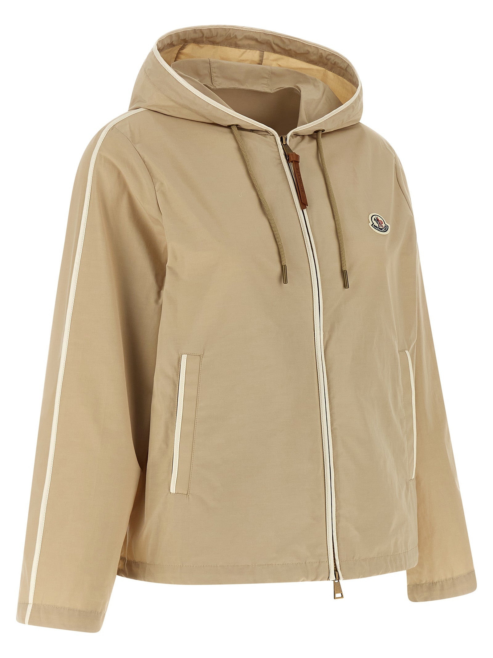 Moncler Beige Polyester Shell Women's Jacket