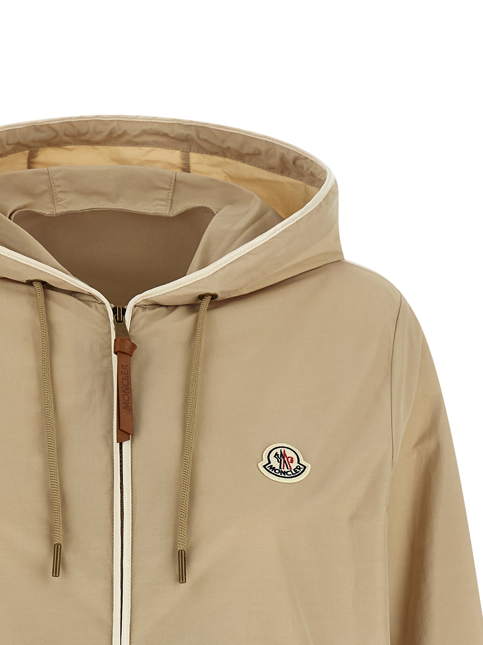 Moncler Beige Polyester Shell Women's Jacket