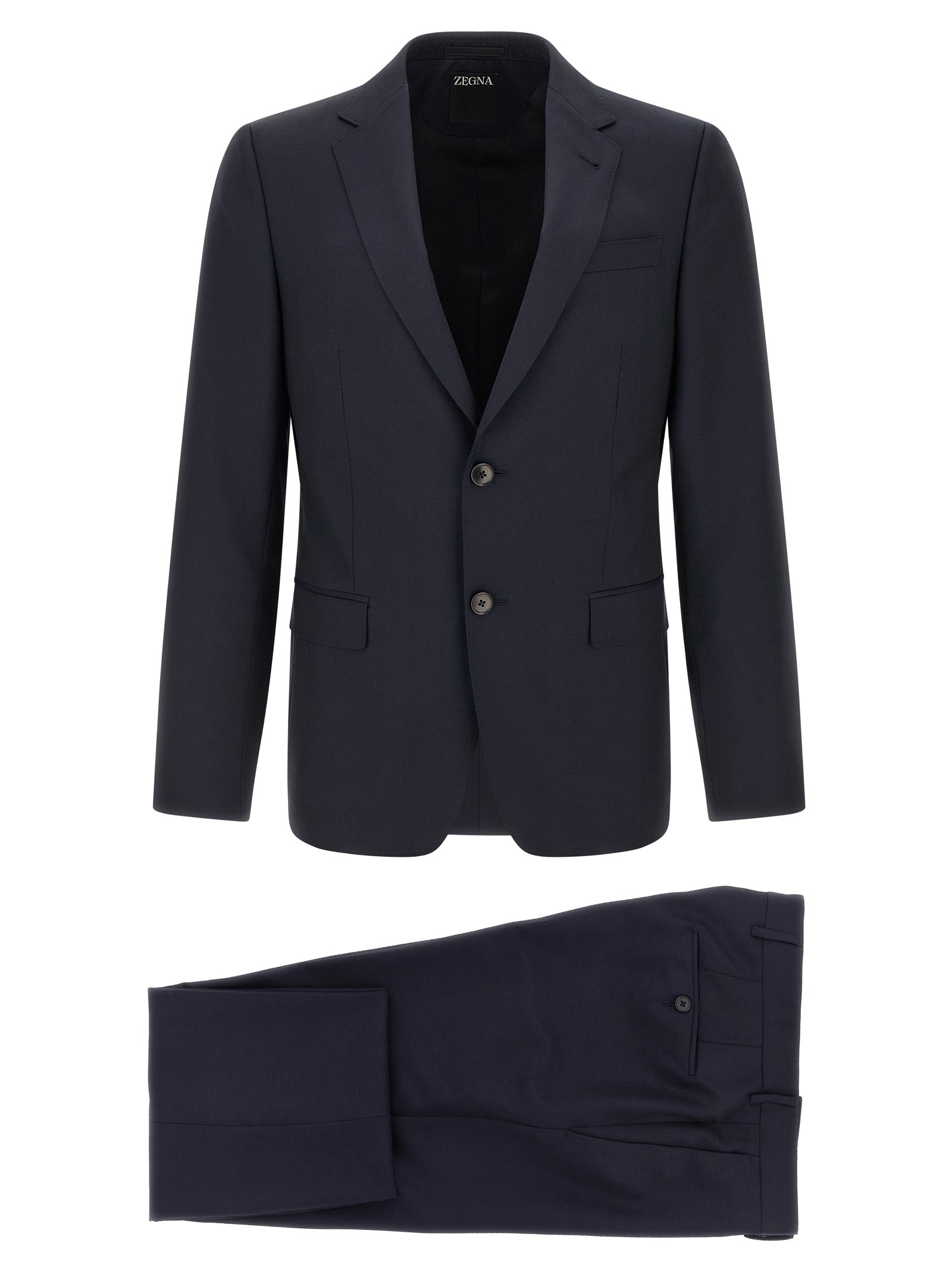 ZEGNA Blue Wool Two-Piece Men's Suit