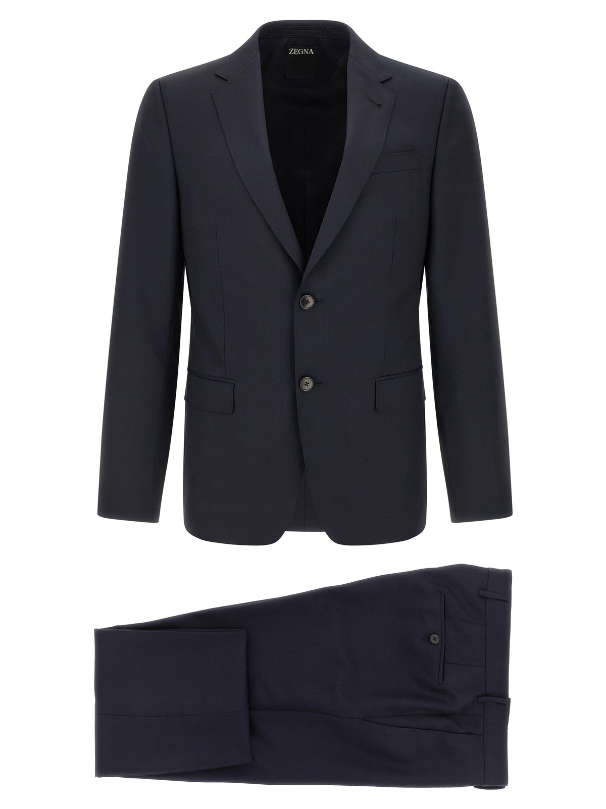 ZEGNA Blue Wool Two-Piece Men's Suit
