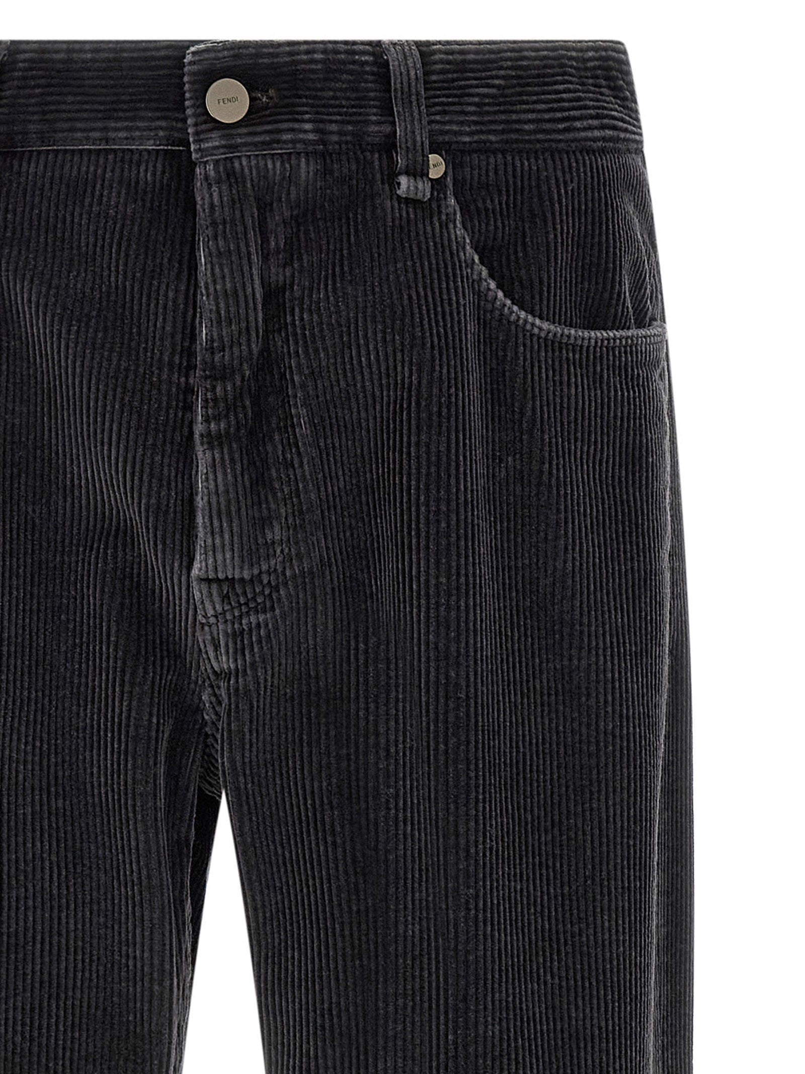 Fendi Gray Cotton Casual Men's Pants