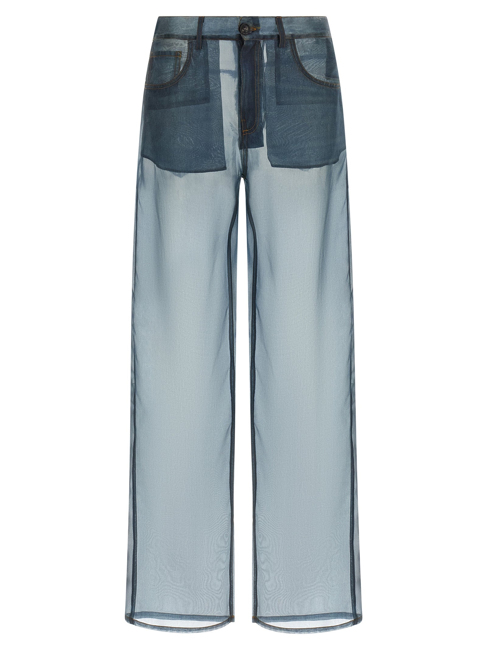 Haikure Blue Silk Casual Women's Pants