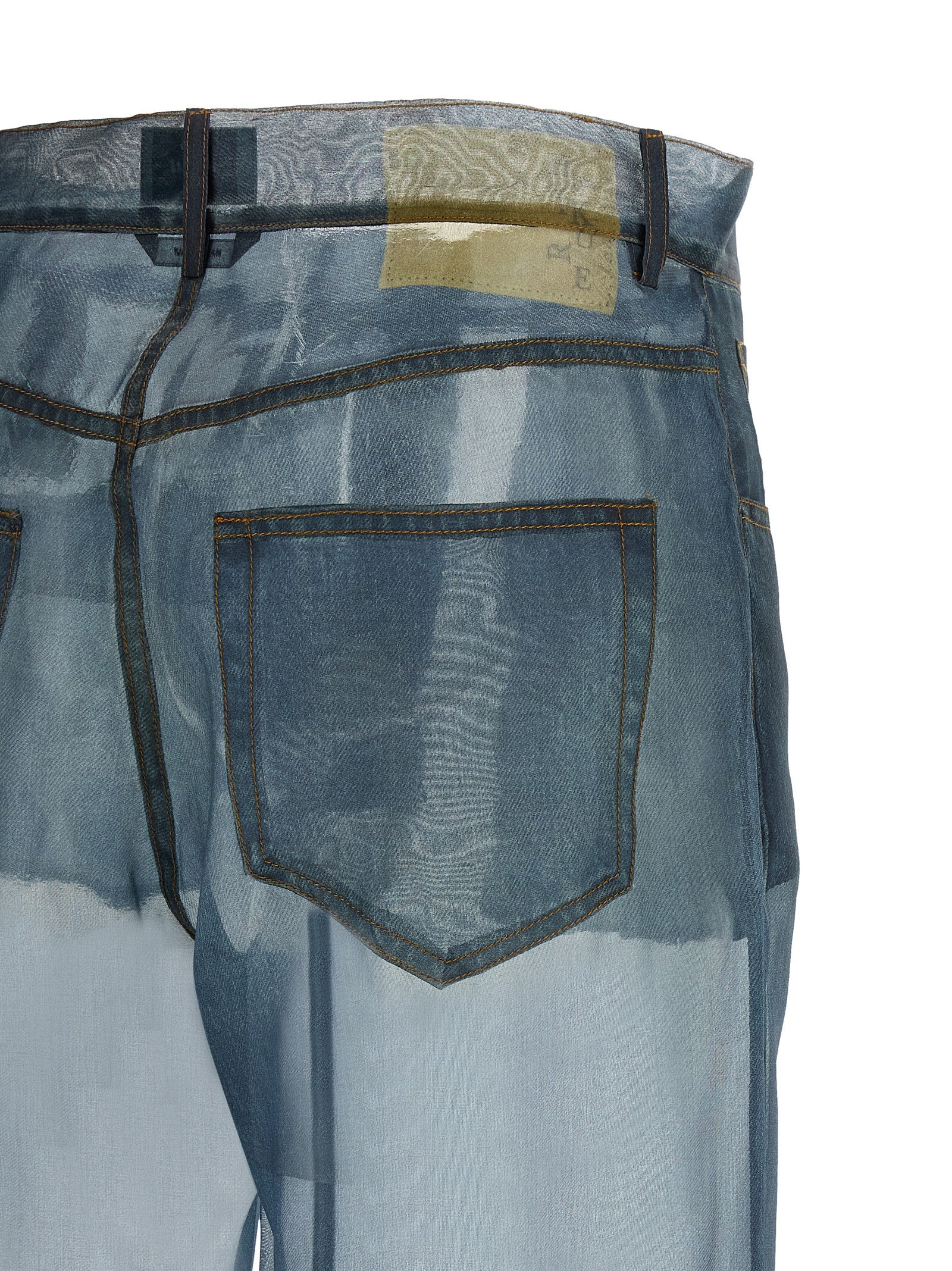 Haikure Blue Silk Casual Women's Pants