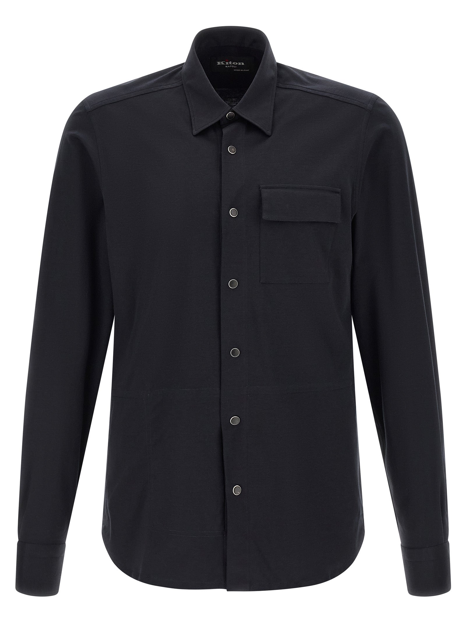 Kiton Blue Cotton Men's Blouse