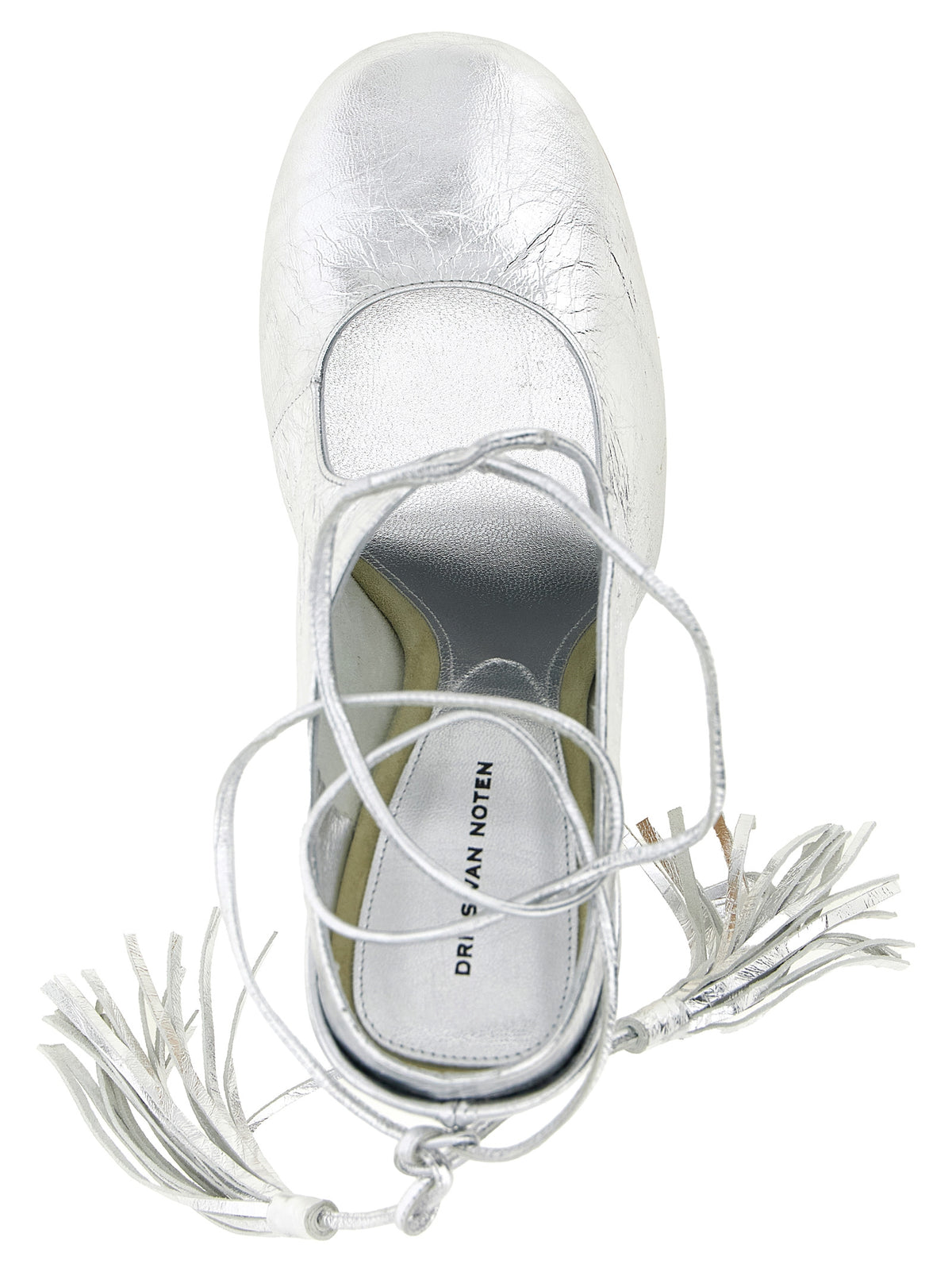 Dries Van Noten Silver Lamb Leather High Heel Women's Pumps