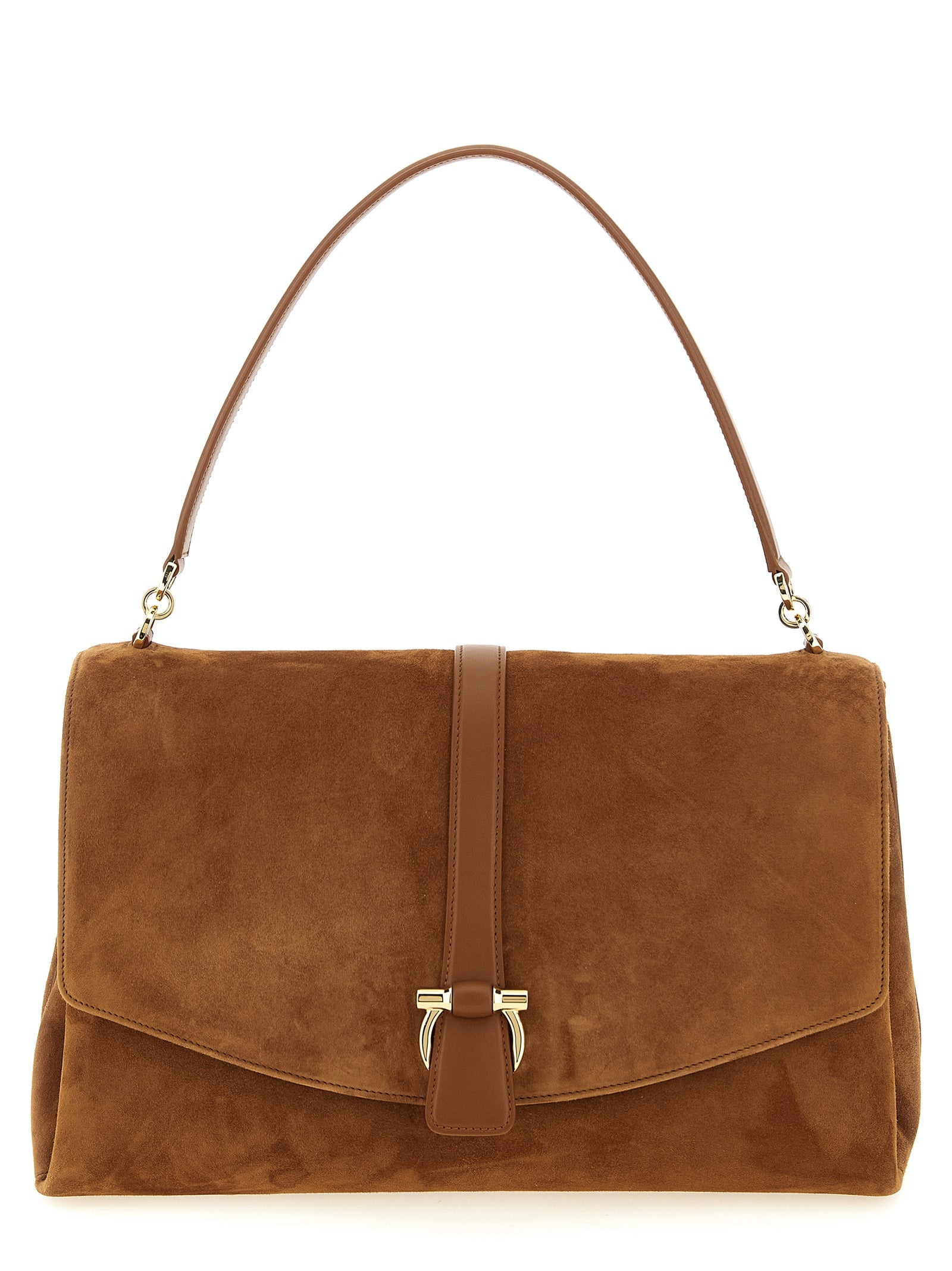 Ferragamo Brown Goatskin Shoulder Women's Bag