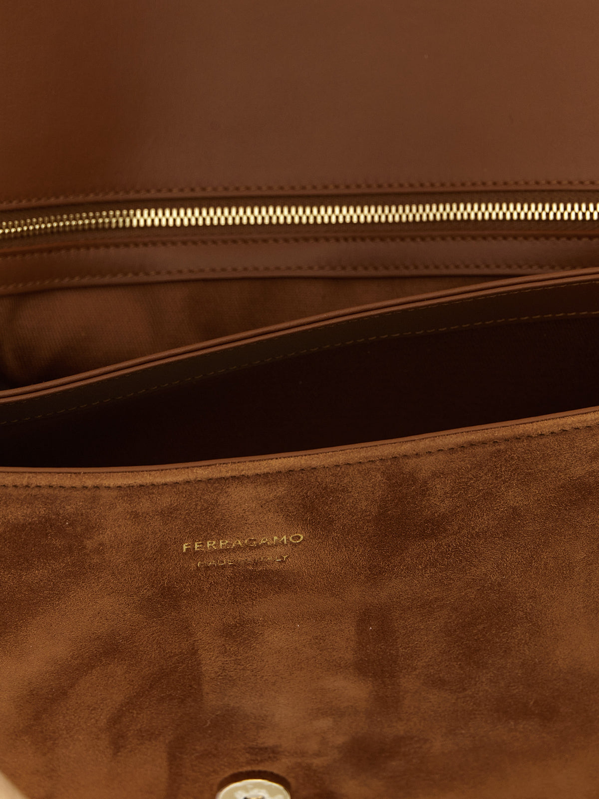 Ferragamo Brown Goatskin Shoulder Women's Bag