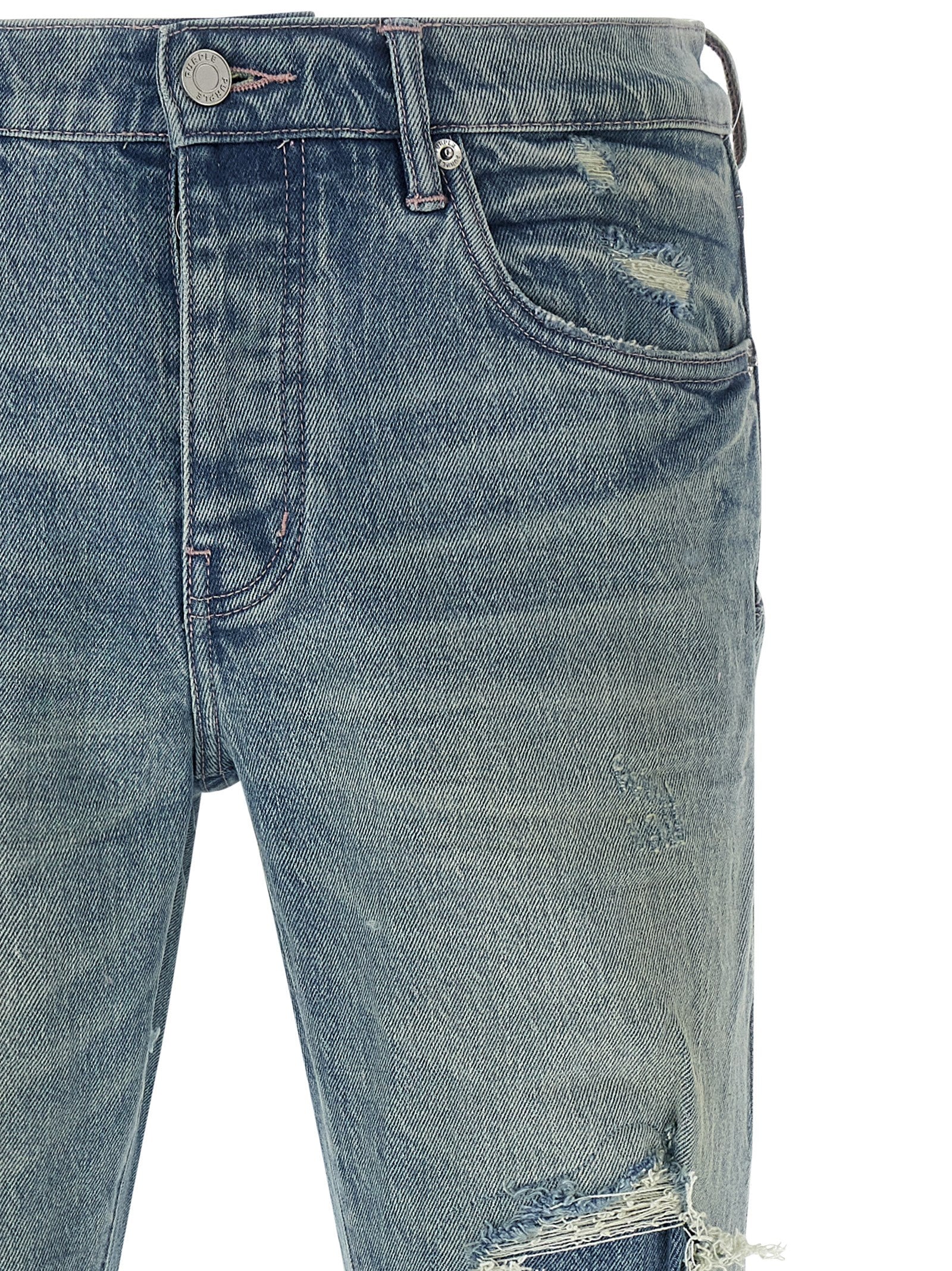 PURPLE Blue Cotton Skinny Men's Jeans