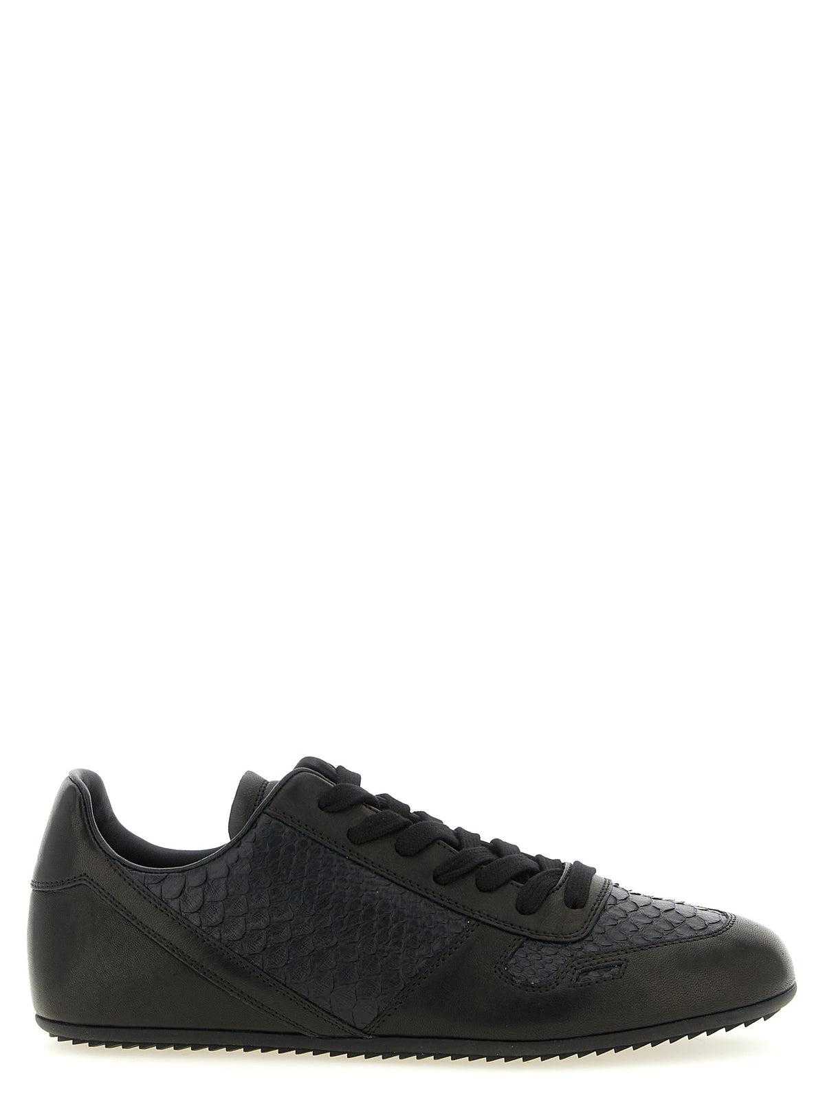 Rick Owens Black Lamb Leather Low Top Men's Sneakers