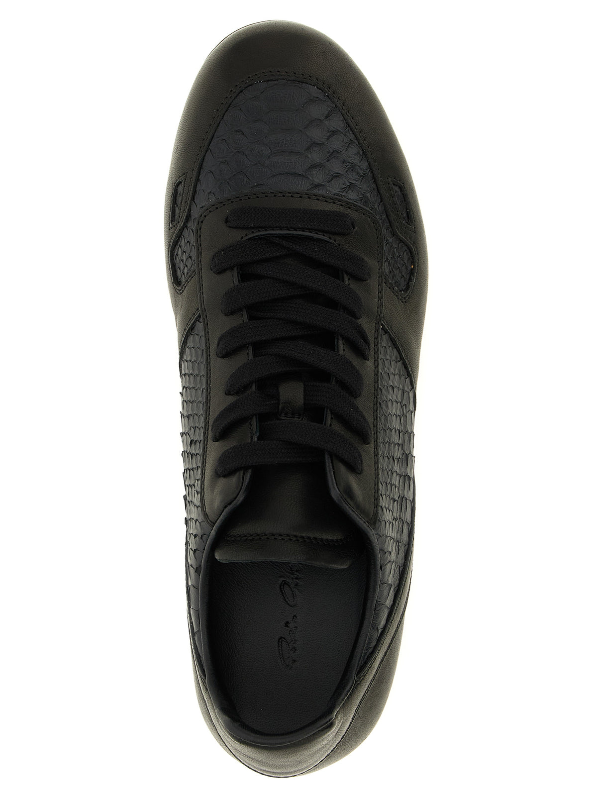 Rick Owens Black Lamb Leather Low Top Men's Sneakers