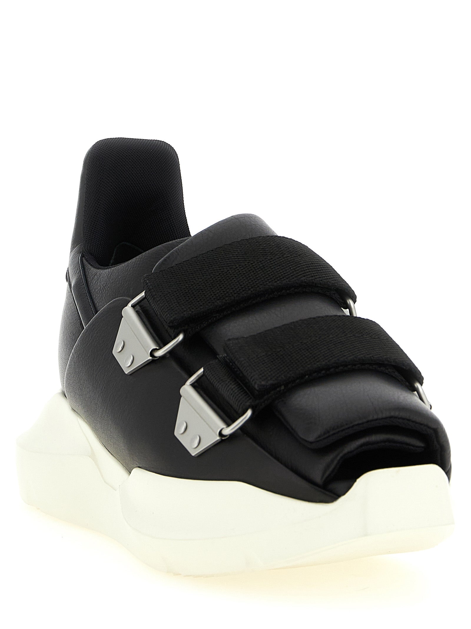 Rick Owens Black Calfskin Athletic Men's Sneakers