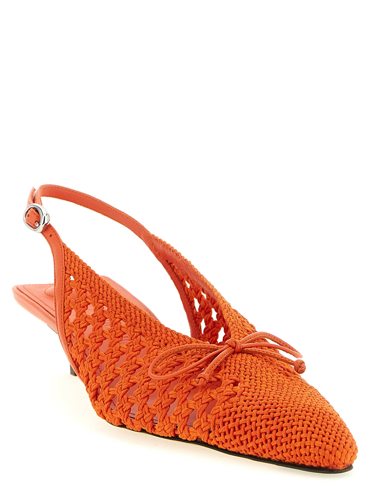 Jacquemus Orange Polyester Mid Heel Women's Pumps