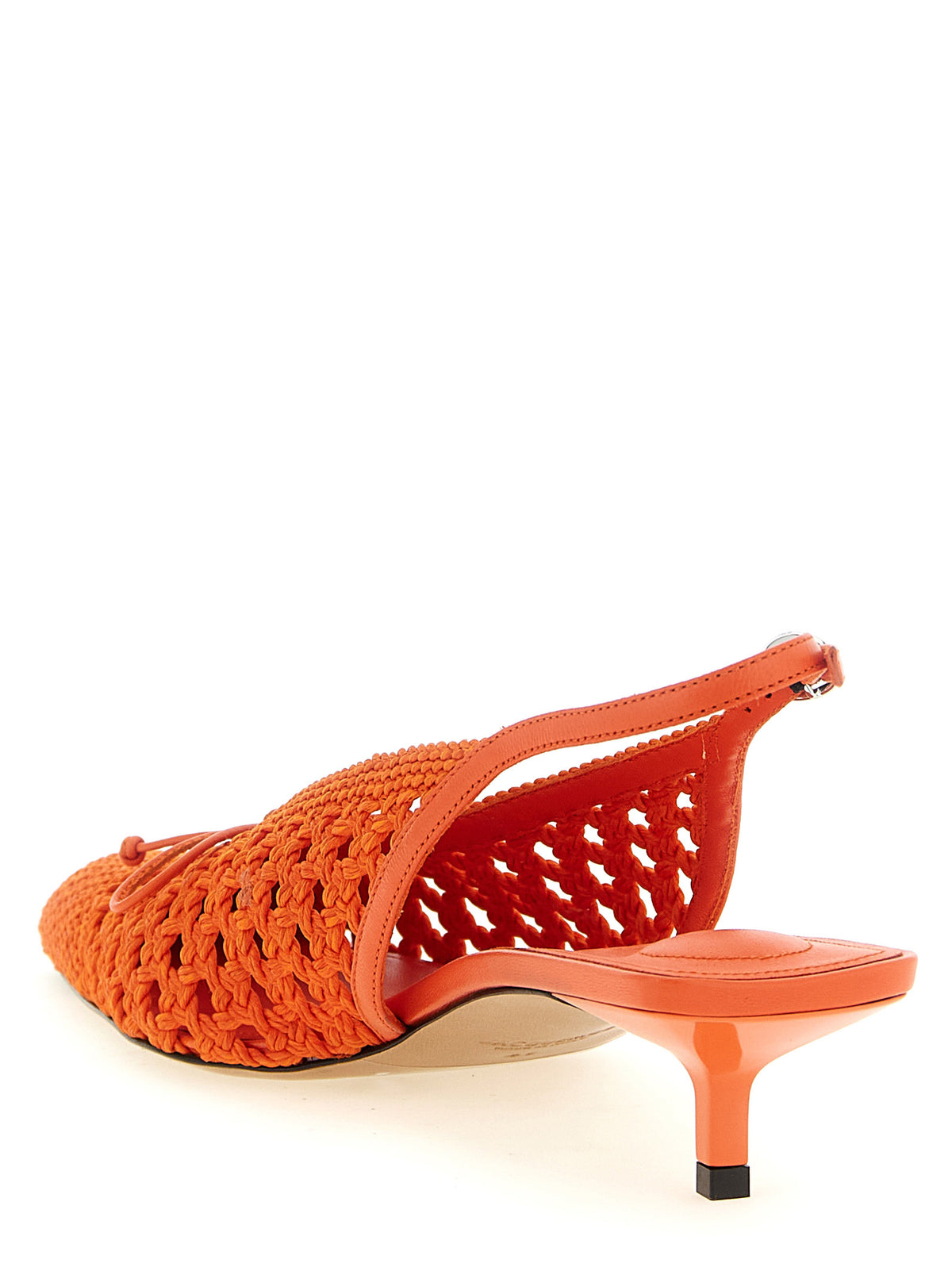 Jacquemus Orange Polyester Mid Heel Women's Pumps