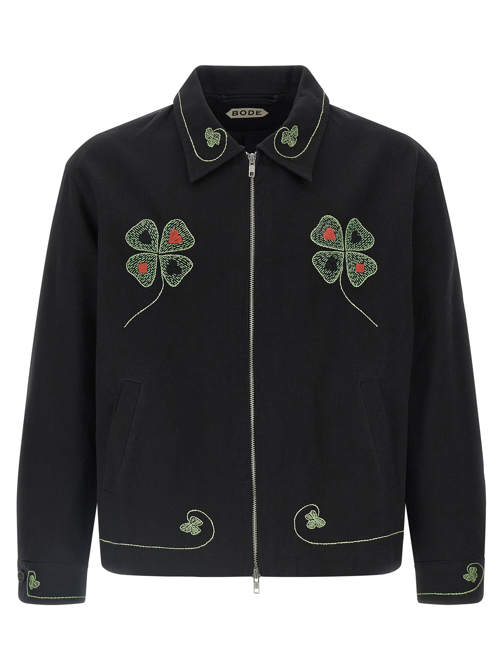 BODE Black Cotton Full-Length Men's Jacket