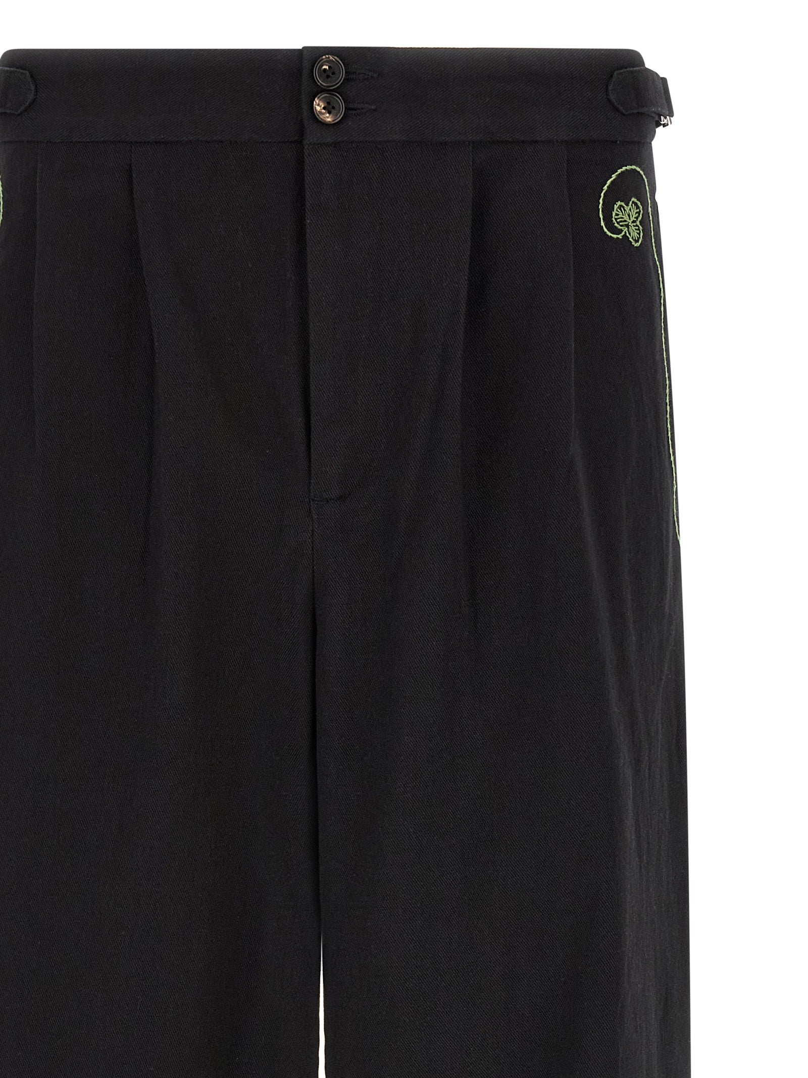 BODE Black Cotton Casual Men's Pants