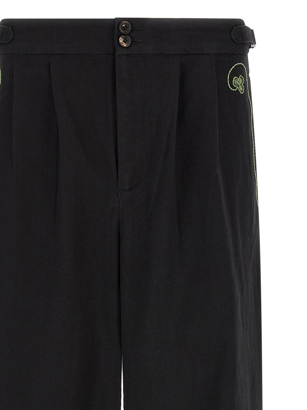 BODE Black Cotton Casual Men's Pants